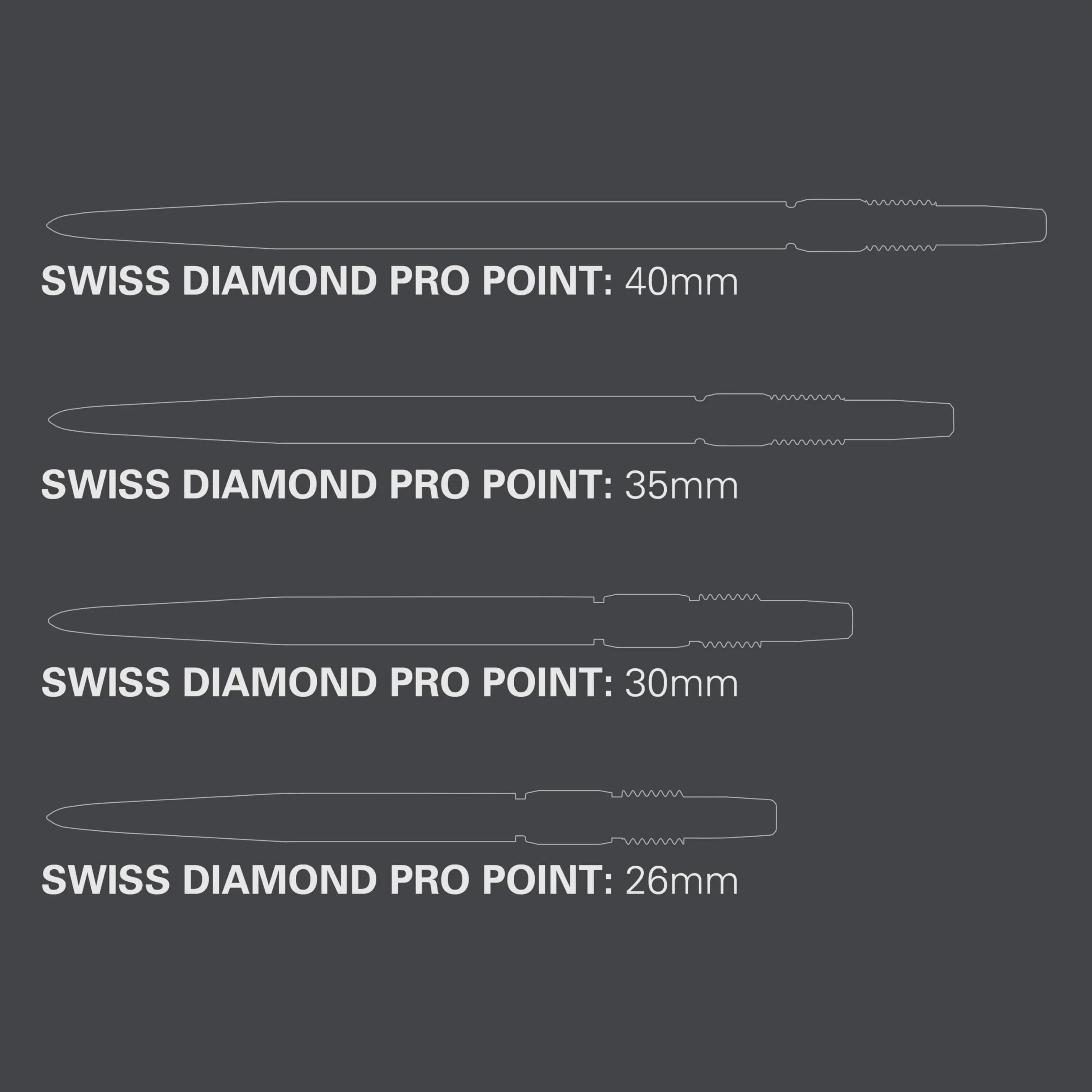 Target Darts Swiss Points Diamond Pro, Juego de 3 Puntas para Dardos de Cambio