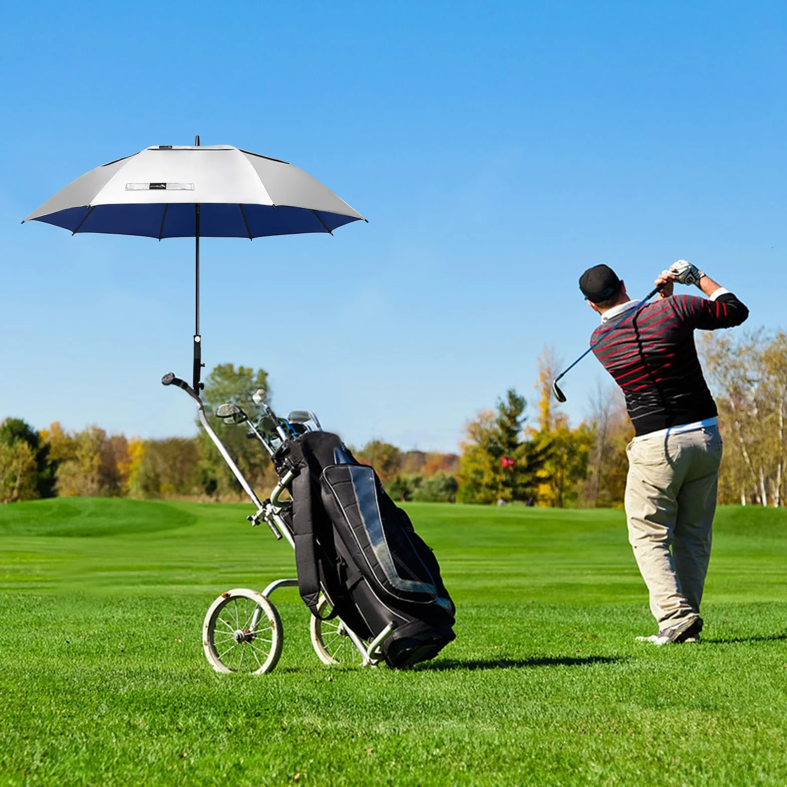 ZOMAKE Paraguas de Golf 157cm XXL Automático UV Protección Doble Toldo