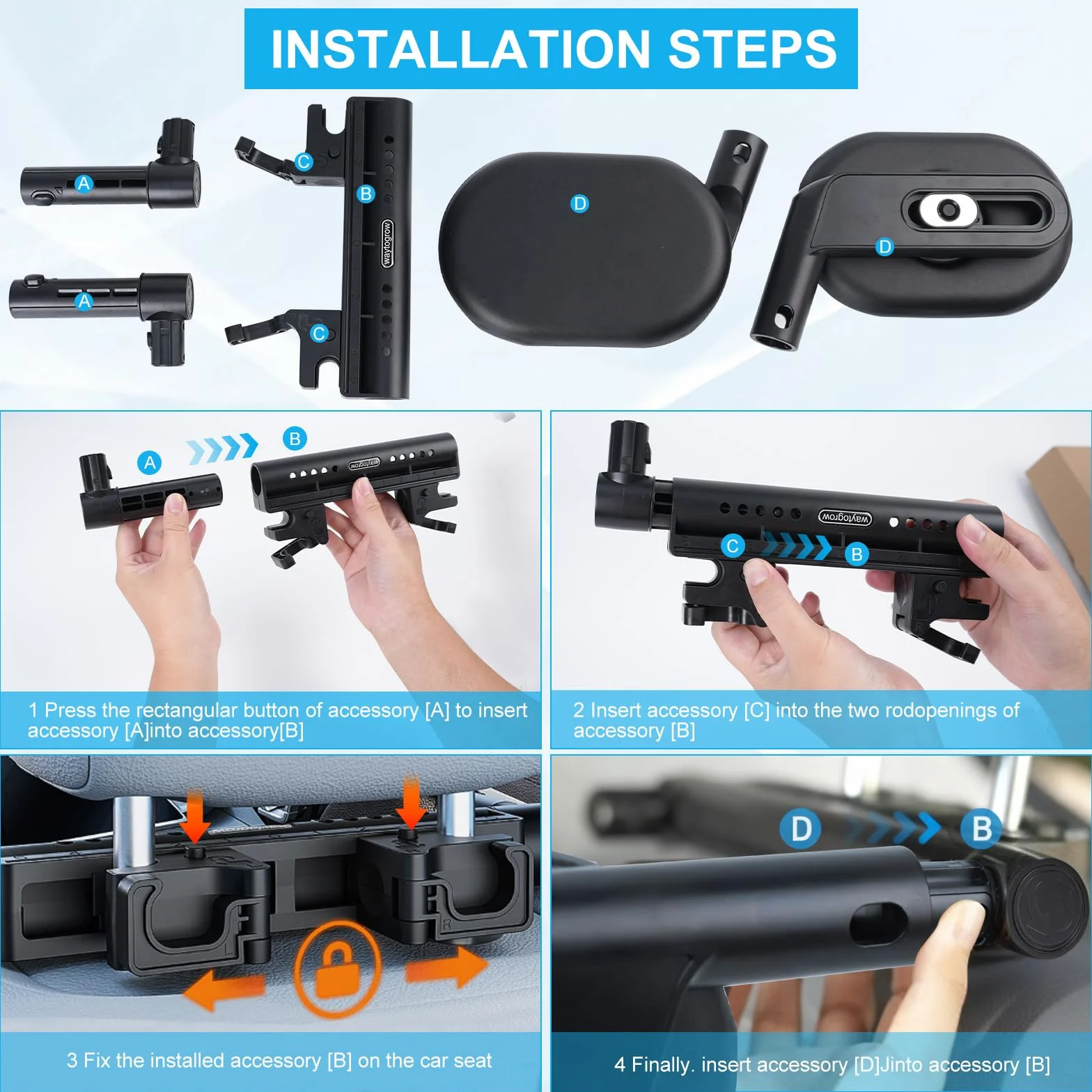 Reposacabezas Coche,Reposacabezas Lateral Del Coche, 360 Grados Ajustable Cuero Transpirable Apoya Cabeza Coche, para Reposacabezas Asiento Coche, Niños Adultos Soporte para La Cabeza,Mejora
