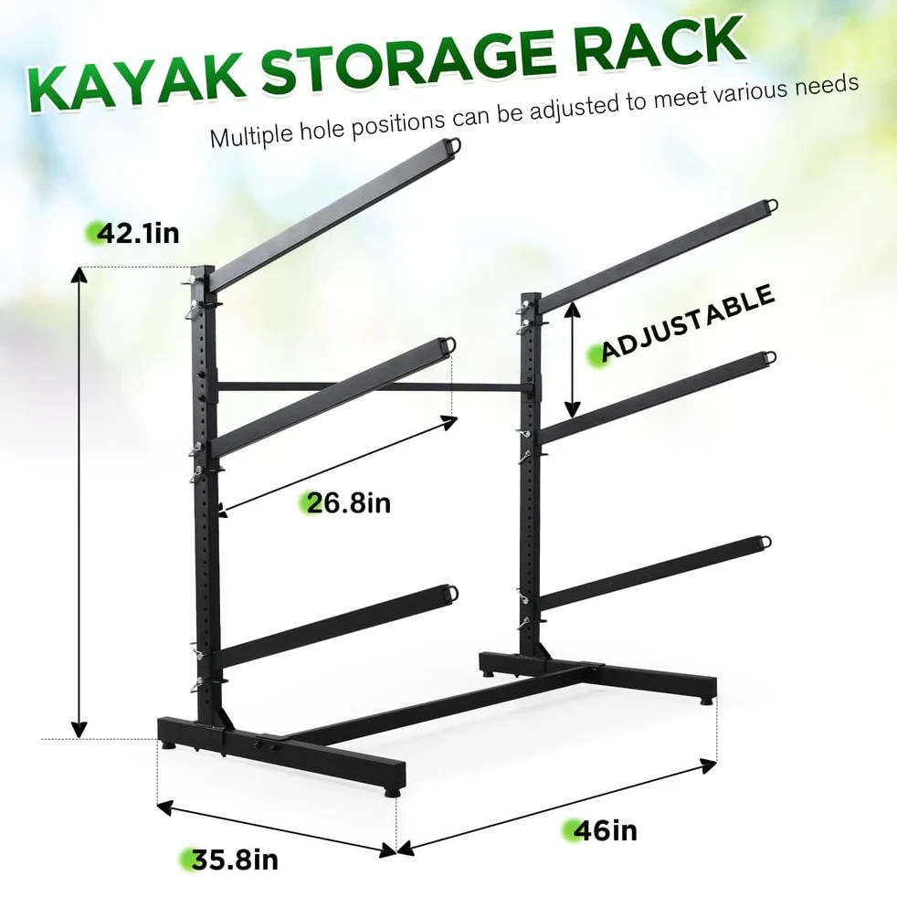 Estante de Almacenamiento Resistente para Kayak 42" para Interiores y Exteriores