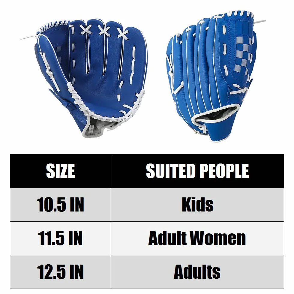 Guantes de béisbol para niños adolescentes adultos mano izquierda entrenamiento