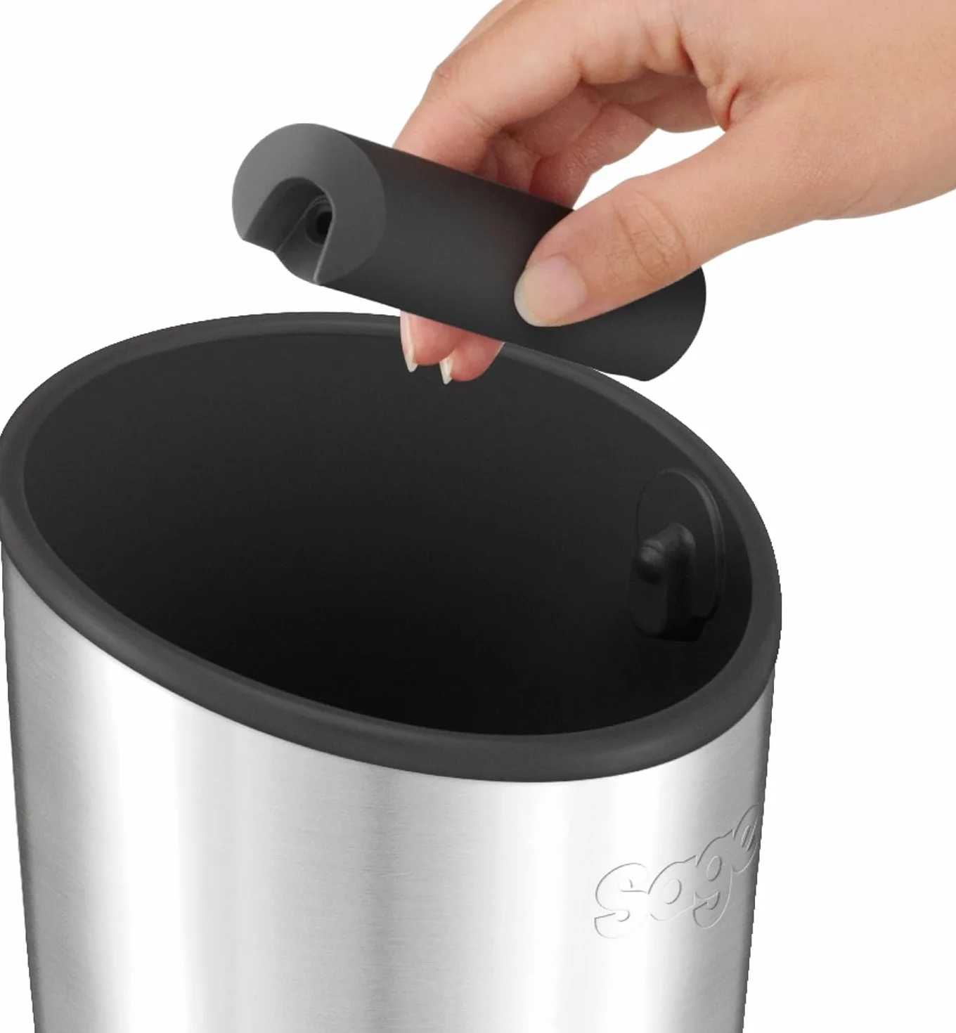 Sage Knock Box 10 - Para Desechar Sin Desorden los Posos de Café - Almacena hasta 10 Posos de Espresso, Acero Inoxidable