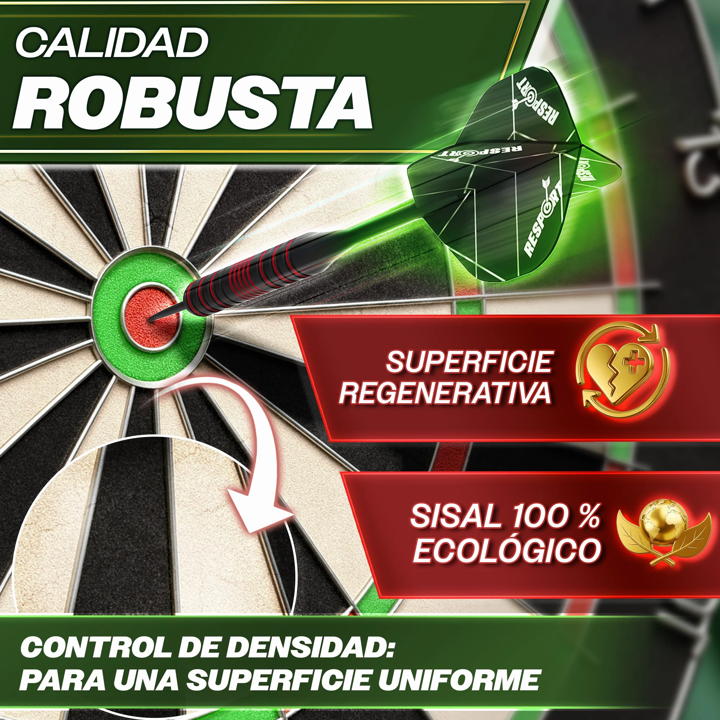RE:SPORT Diana XXL con 9 dardos profesionales + 24 plumas Pro + accesorios dardos de acero
