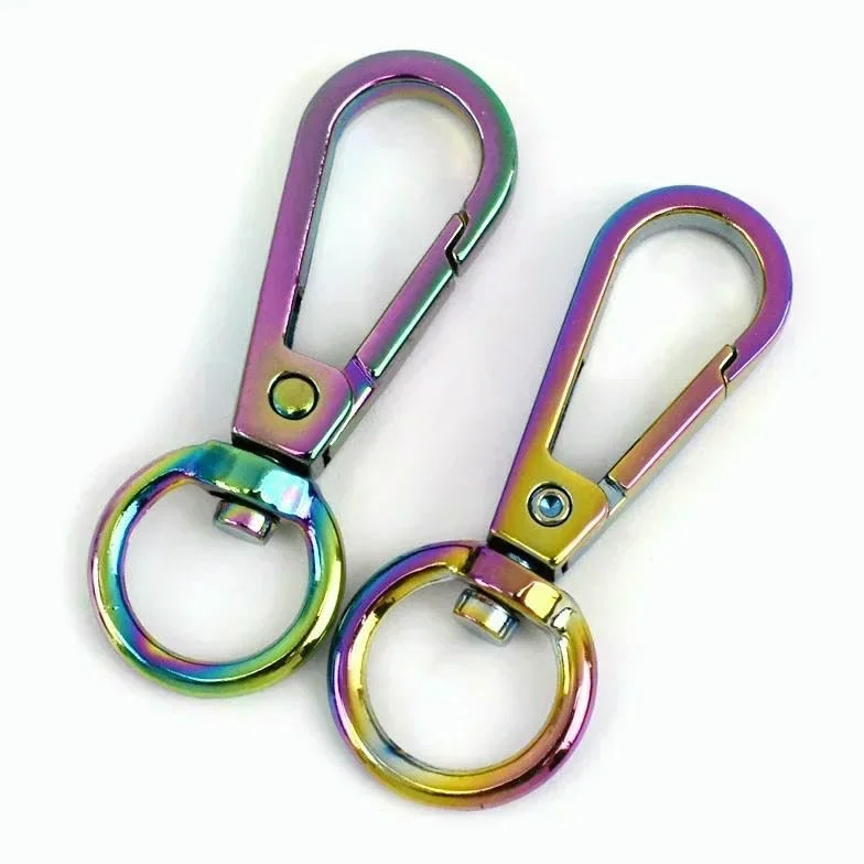 5-30 Hebillas metálicas de 13 mm para correas de bolsos, cierre giratorio, mosquetón pequeño, clip de resorte, llavero, gancho a presión, accesorios de ferretería para cintas - 30 unidades - Colo