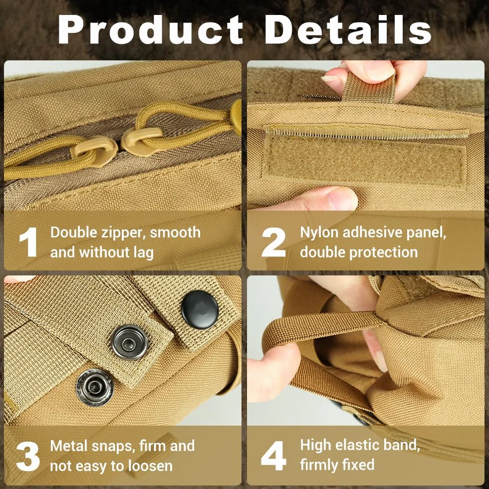 Bolsa táctica impermeable Molle compartimentada para chaleco mochila cinturón