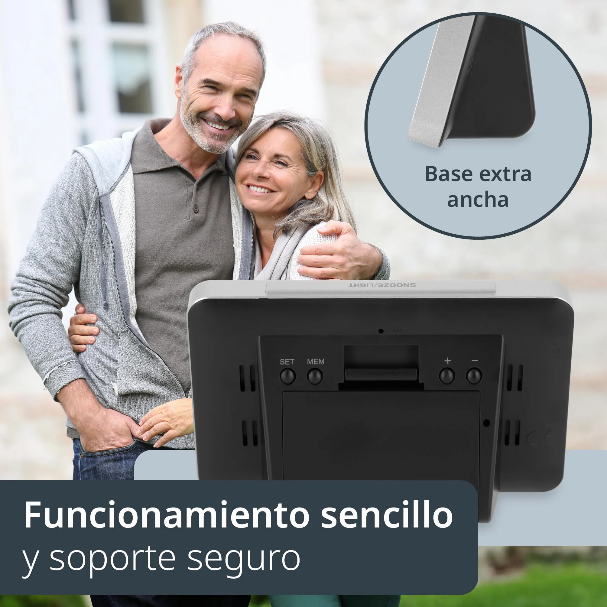 ADE Estación meteorológica digital radiocontrolada con sensor exterior | temperatura interior y exterior | medidor de humedad | previsión meteorológica animada | despertador | negro