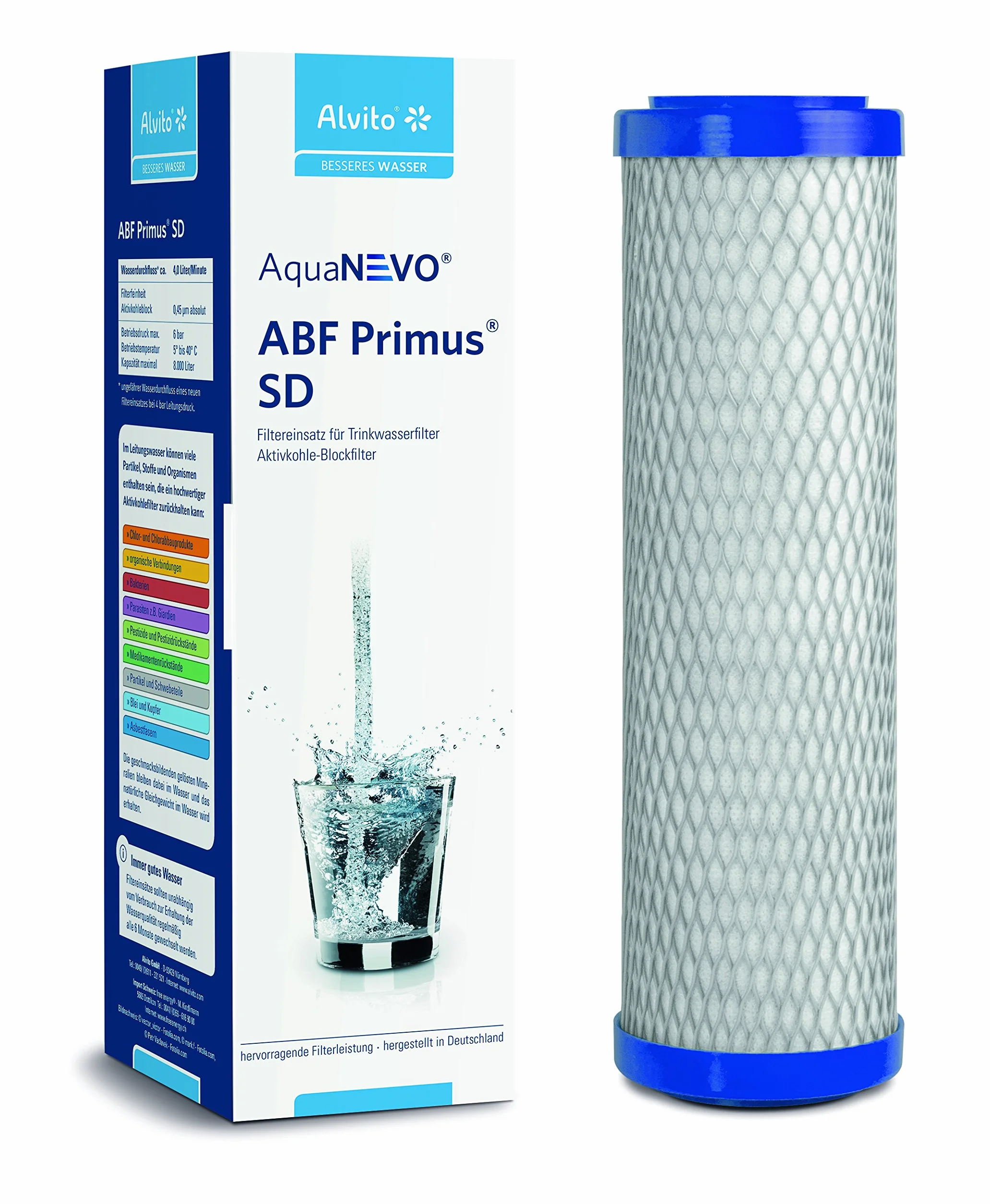 Alvito ABF Primus SD - Filtro de Agua, Color Blanco