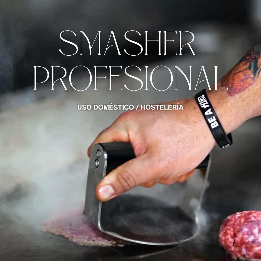 Cruash Smasher Profesional de Acero Inoxidable para Smash Burgers, Prensa Hamburguesas, Smash Burger Smasher, Smasher hamburgesa, Aplastador de Hamburguesa