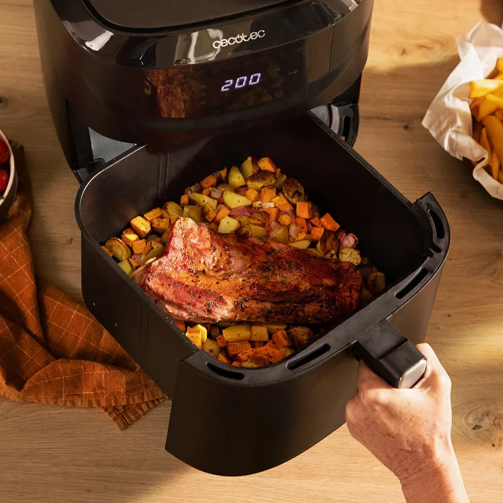 Cecotec Freidora de Aire sin Aceite Air Fryer de 7,6L Cecofry Absolute 7600. 2000W, Digital y Compacta, PerfectCook, Temperadura y Tiempo Regulable, Panel Táctil, 8 Modos