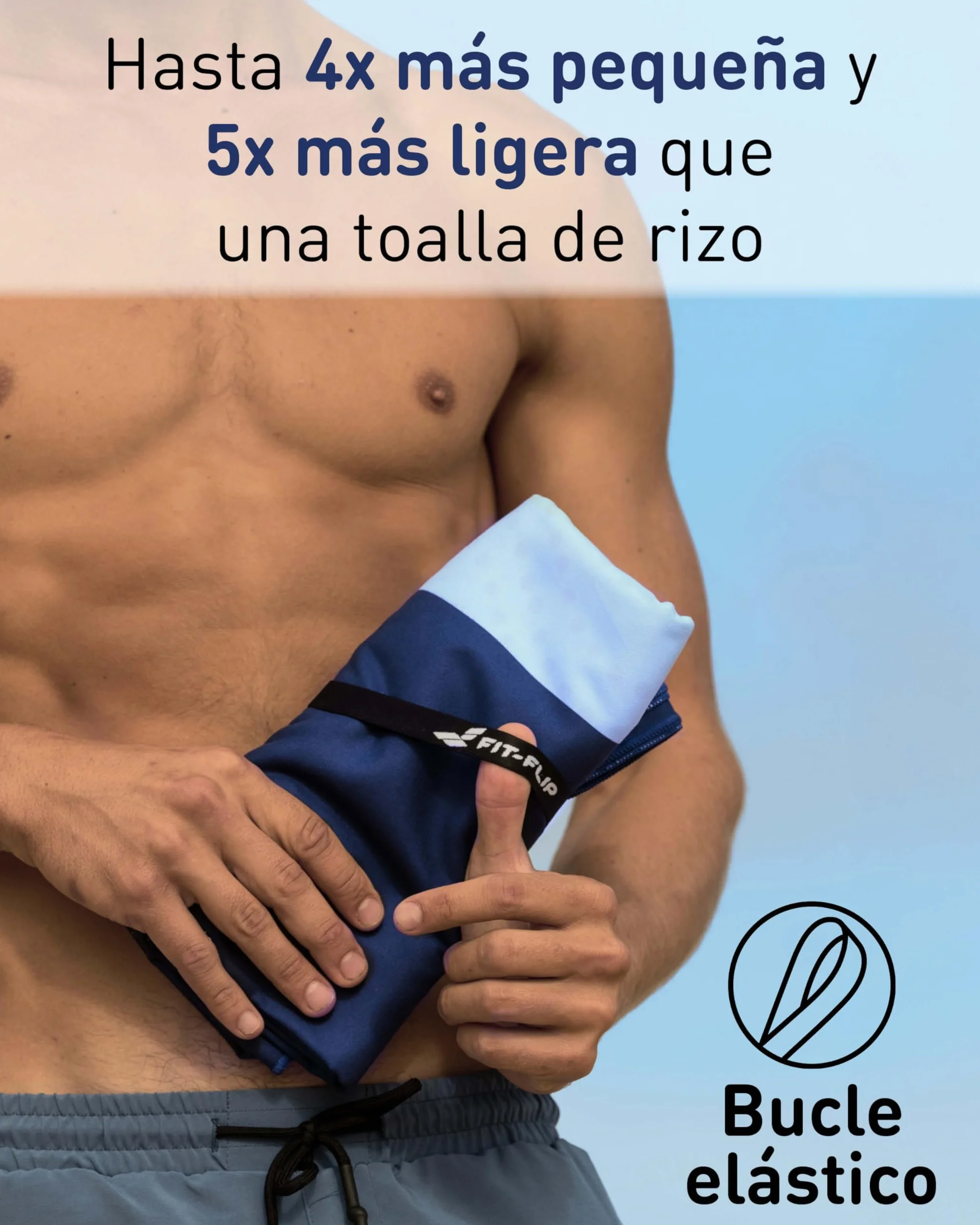 Fit-Flip Toalla de Playa Microfibra Grande 200 cm x 90 cm - Secado rápido, Reciclada