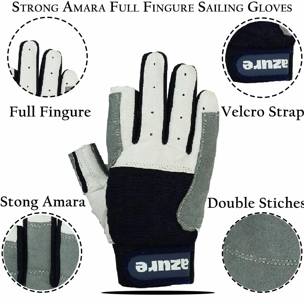 Strong Amara Guantes de vela transpirables palma reforzada azul marino