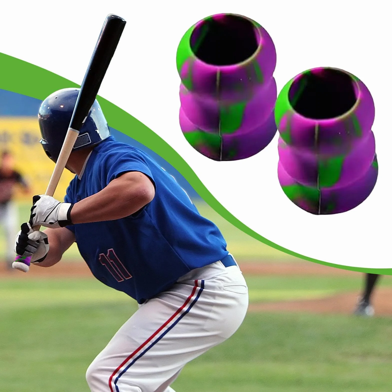 Repuesto de agarre para bate de béisbol, fundas protectoras de repuesto, agarre antideslizante de silicona