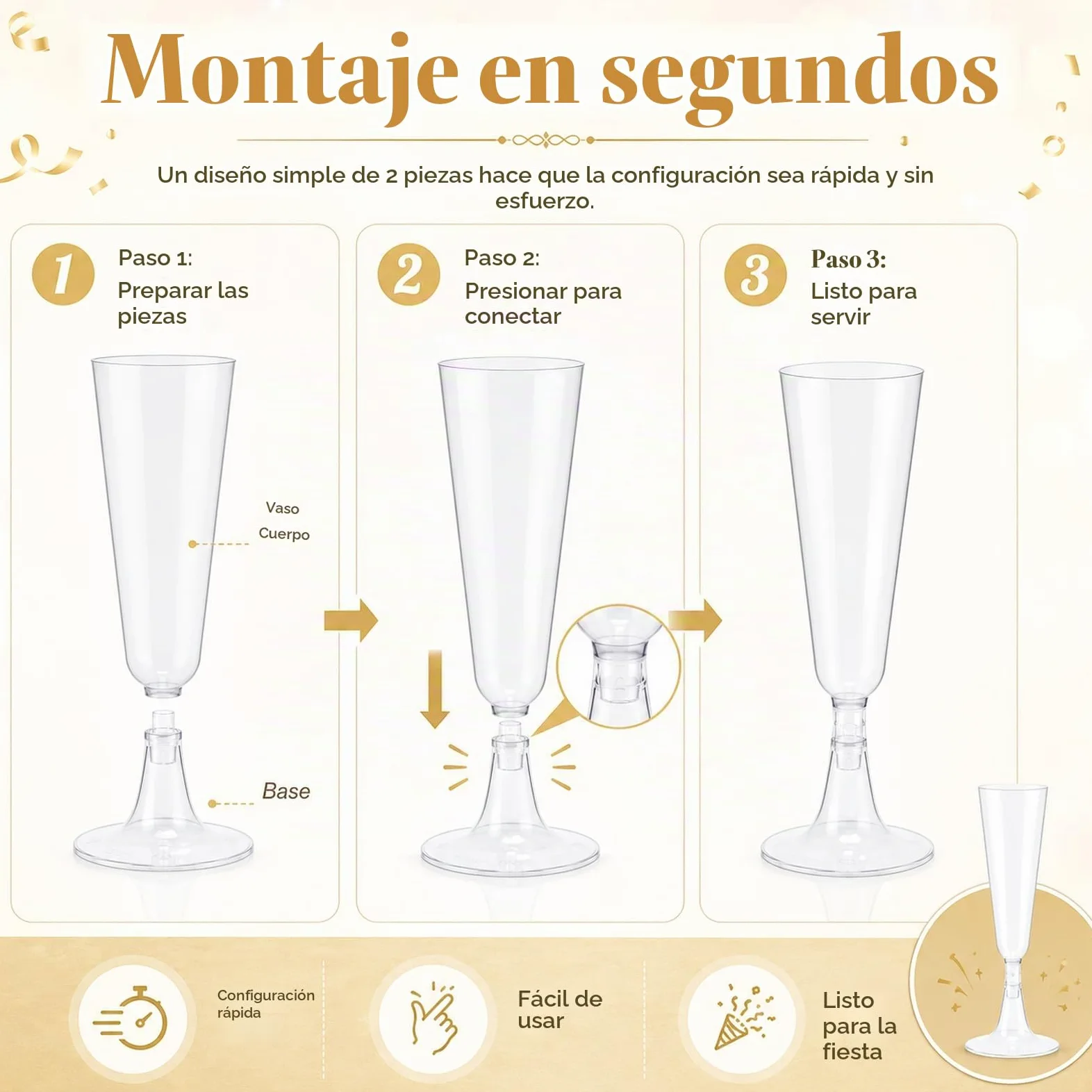 JMIATRY 100 Copas Plastico Duro 150 ml, Copas de Champán de Plástico, Copas de Vino de Plástico reutilizable para Bodas, Cumpleaños, Fiestas