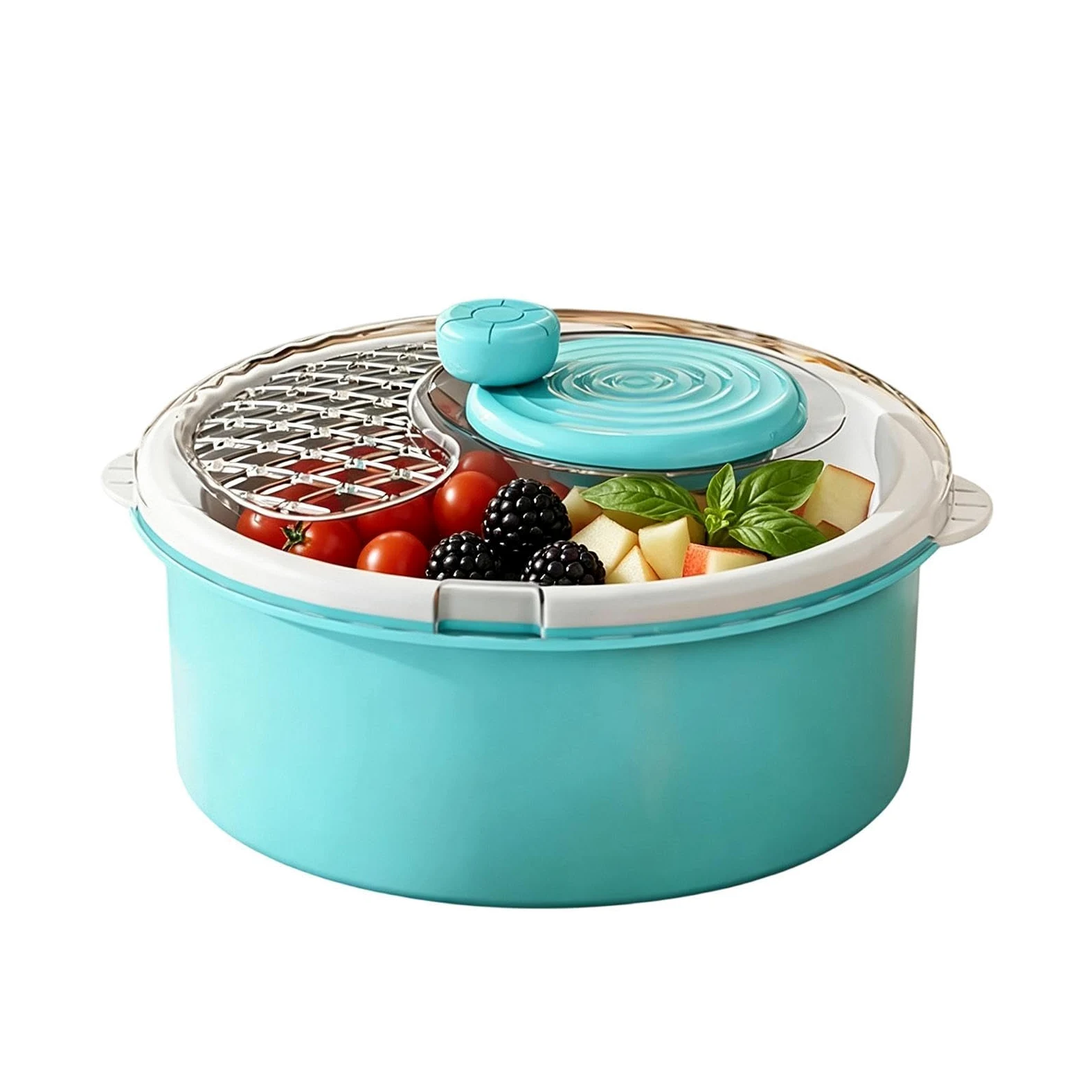 Gran centrifugadora de ensaladas Purificador multiusos, limpieza manual y | Limpiador Alimenticio y Secador de Ensaladas Para Productos, Bayas, Lechuga, Hogar, Cocina Y