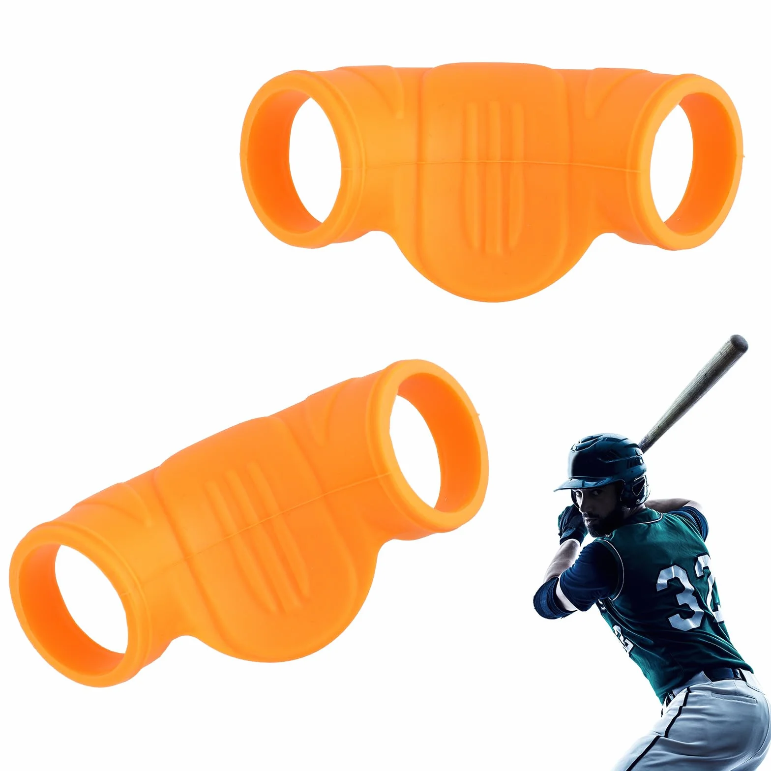 Penitue Protector Pulgar Silicona para Béisbol & Sóftbol, Reductor Impacto, Accesorios Entrenamiento (Naranja, M)
