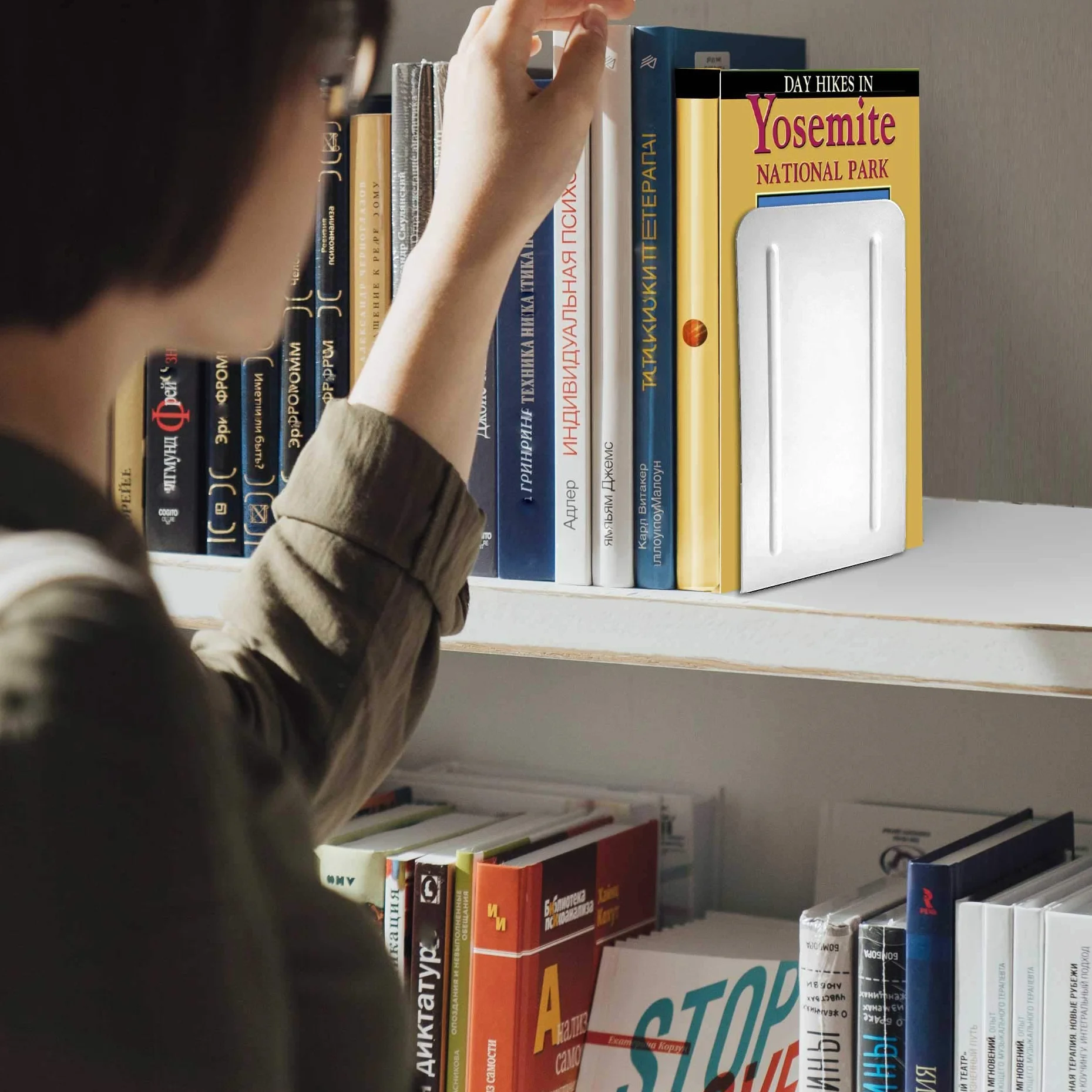 Acrimet Premium Sujetalibros de Metal Resistente (Color Blanco) (Paquete de 1 par)