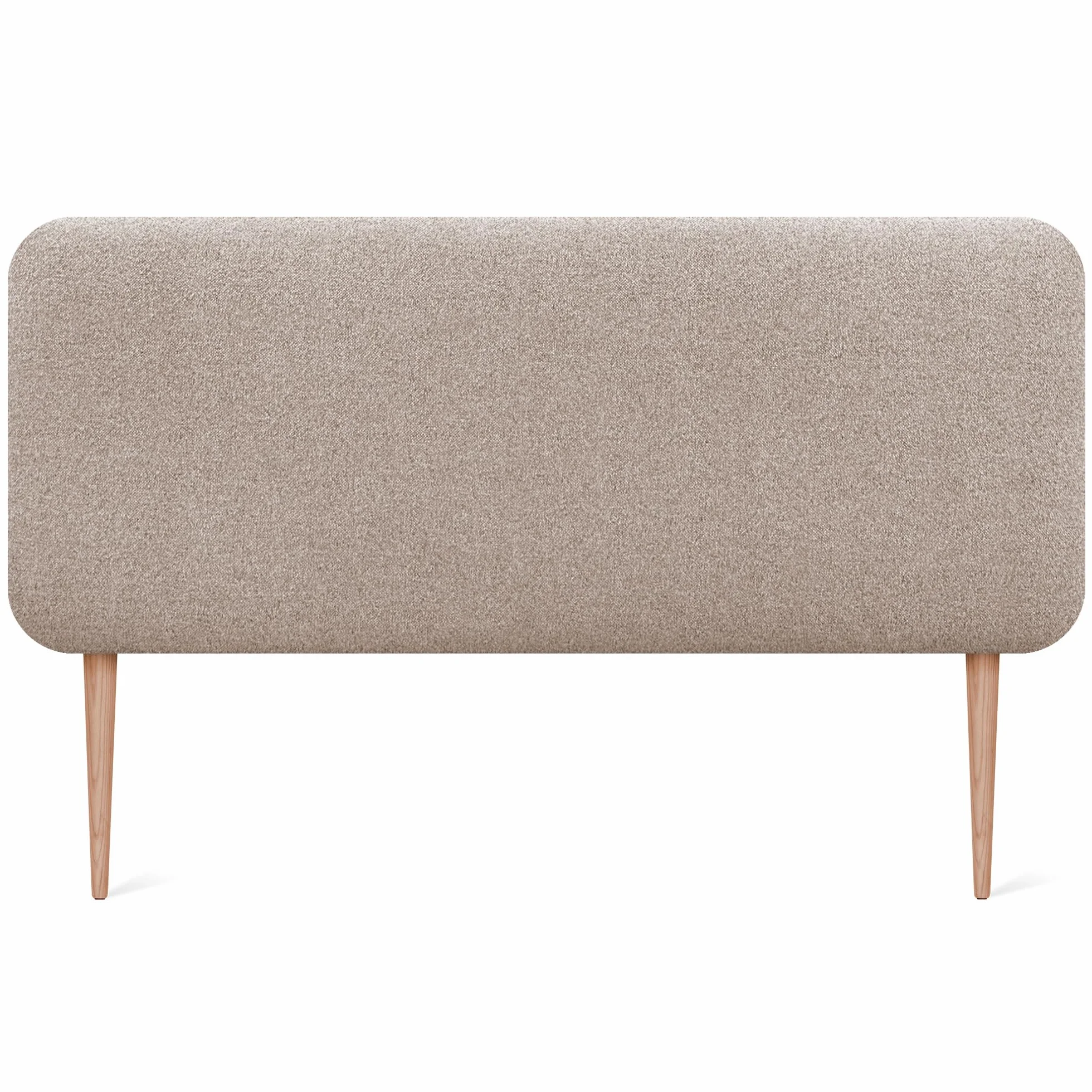 DHOME Cabecero Tapizado Liso Redondeado Tela Aqualine con Patas para Pared Acústicos Cabeceros Absorbentes Cabezal Cama Dormitorio (Arena, 135cm)