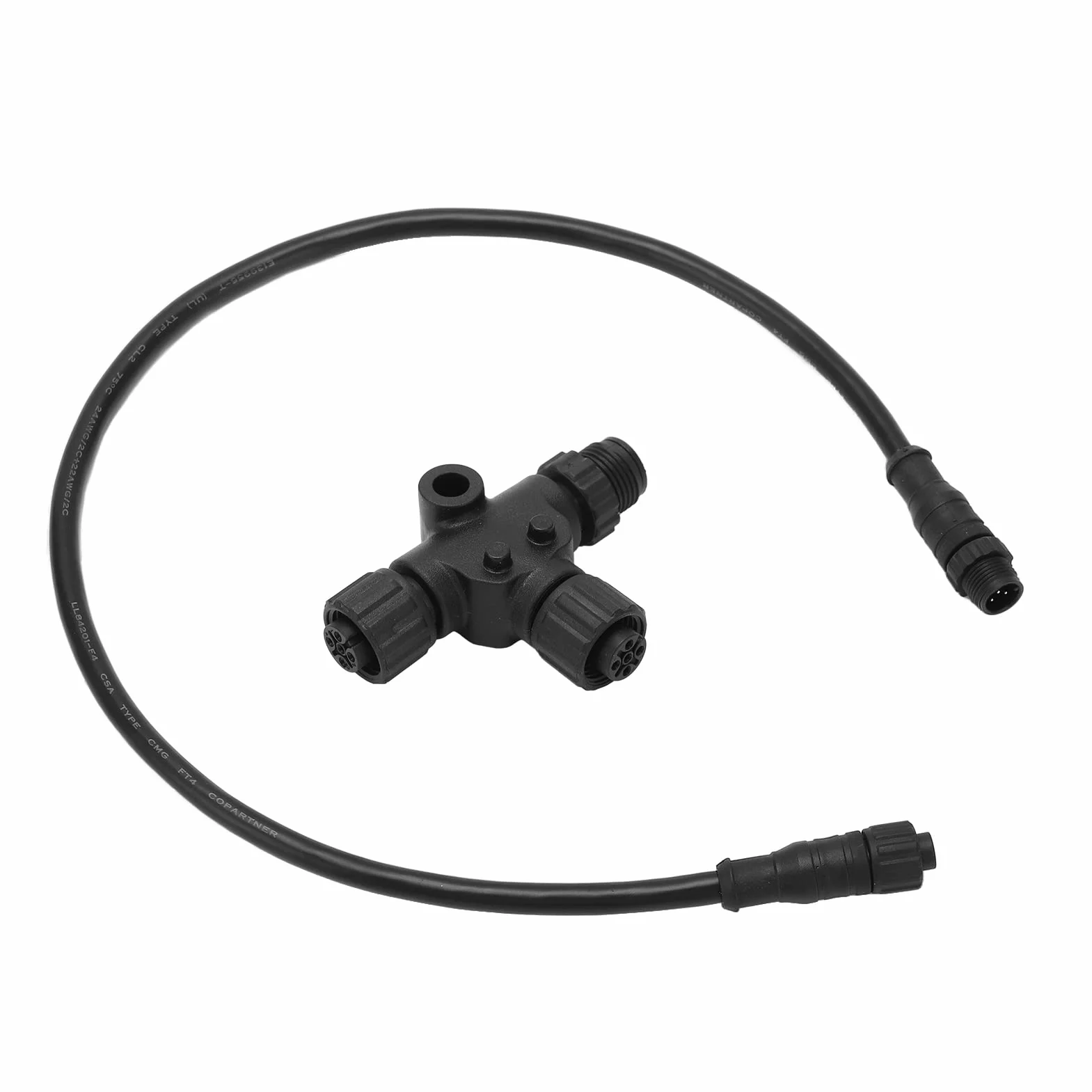Cable troncal NMEA 2000 ABS con Conector en T 5 Pines IP67 M12 0,5 M
