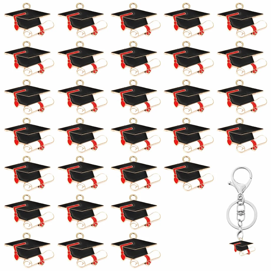 30 colgantes/etiquetas decorativas para recuerdos de fiestas de graduación, birretes de graduación y birretes de doctorado.