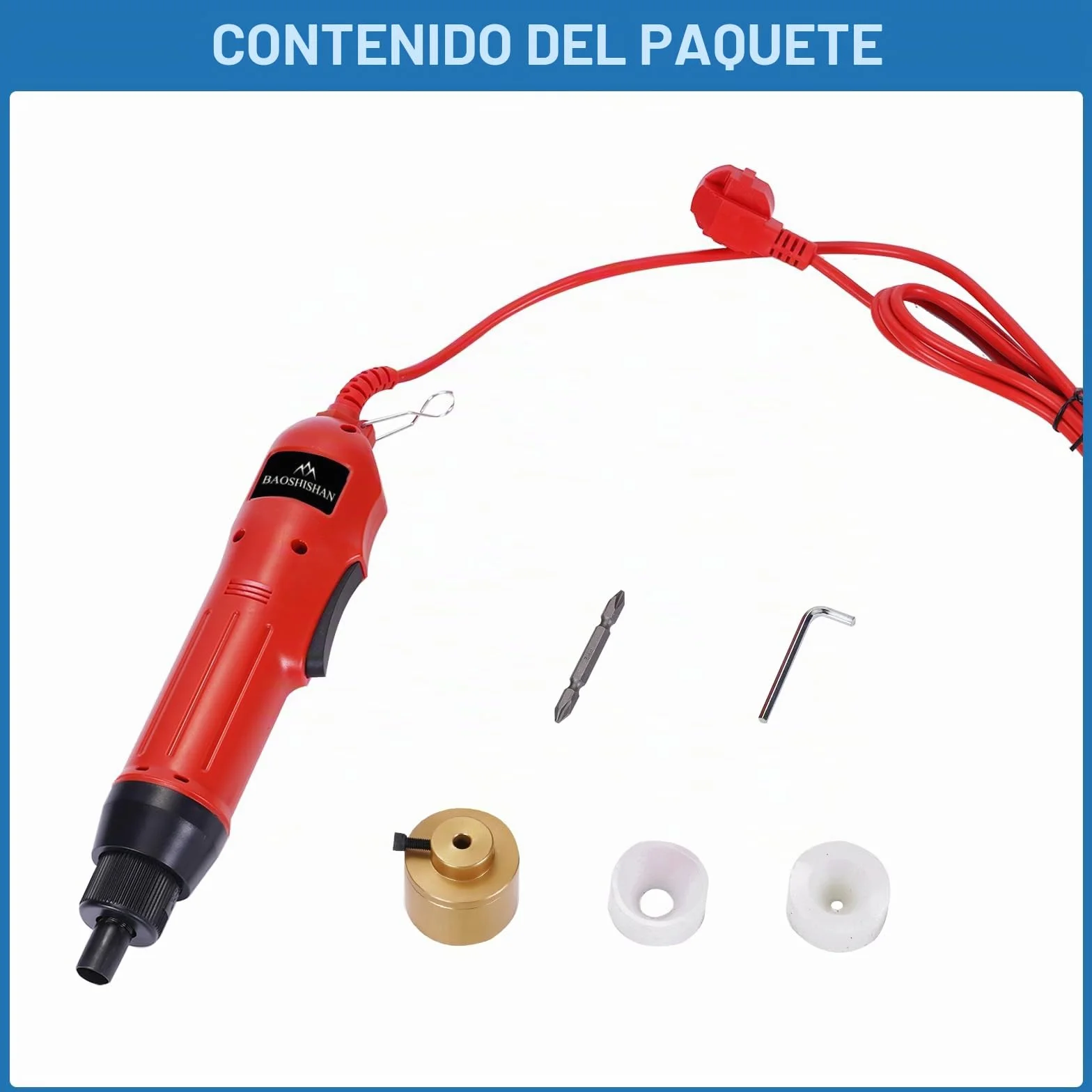 BAOSHISHAN Máquina taponadora de botellas eléctrica de mano Taponadora de rosca manual Sellador automático para tapones de botellas para tapones de botellas de φ10-30 mm