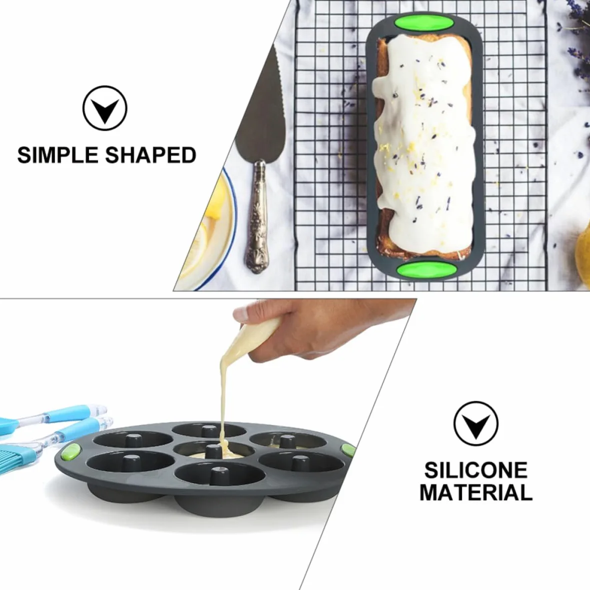 Juego de 5 Moldes de Silicona para Repostería, Reutilizables | Resistentes al Calor, Uso en Cocina y Horneado, Formato Práctico para Familia y Amigos
