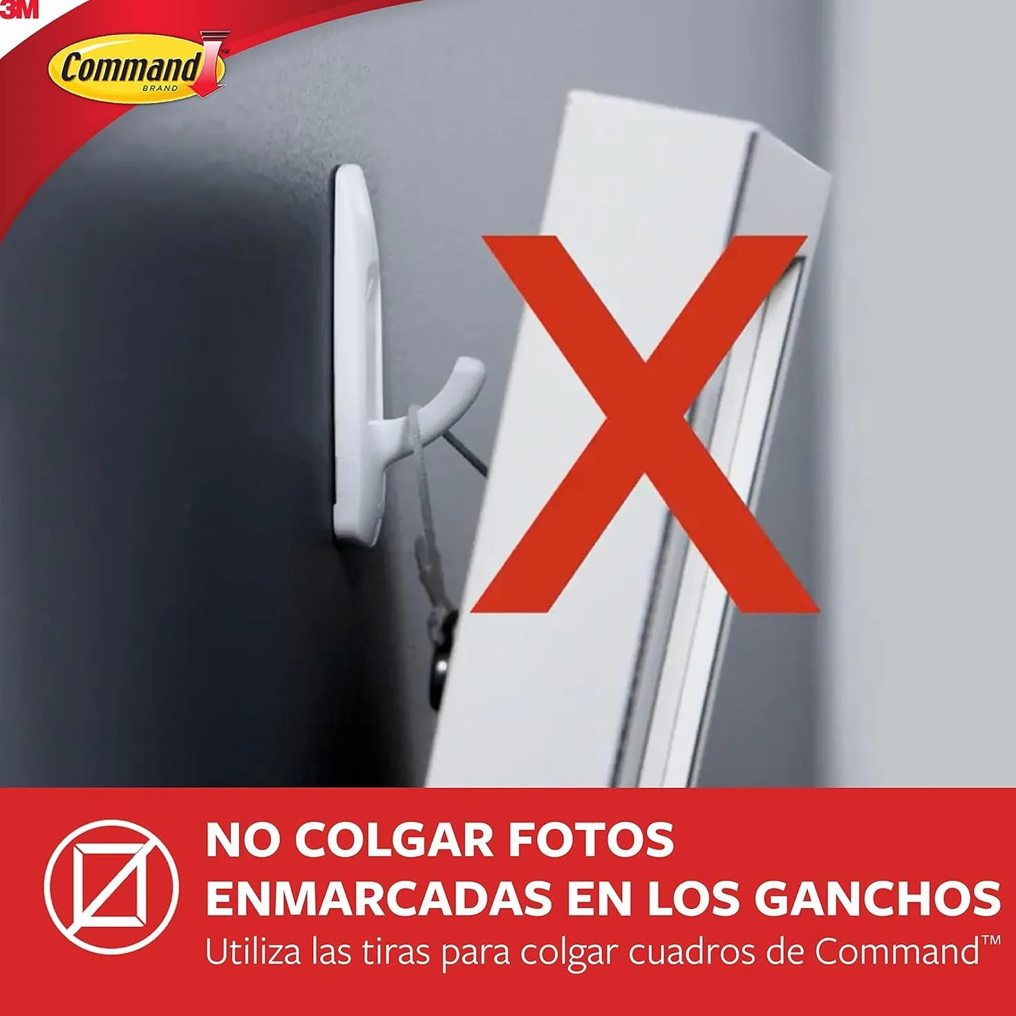Command Gancho GP003-7NA, Blanco, Grande, 7 ganchos + 12 tiras