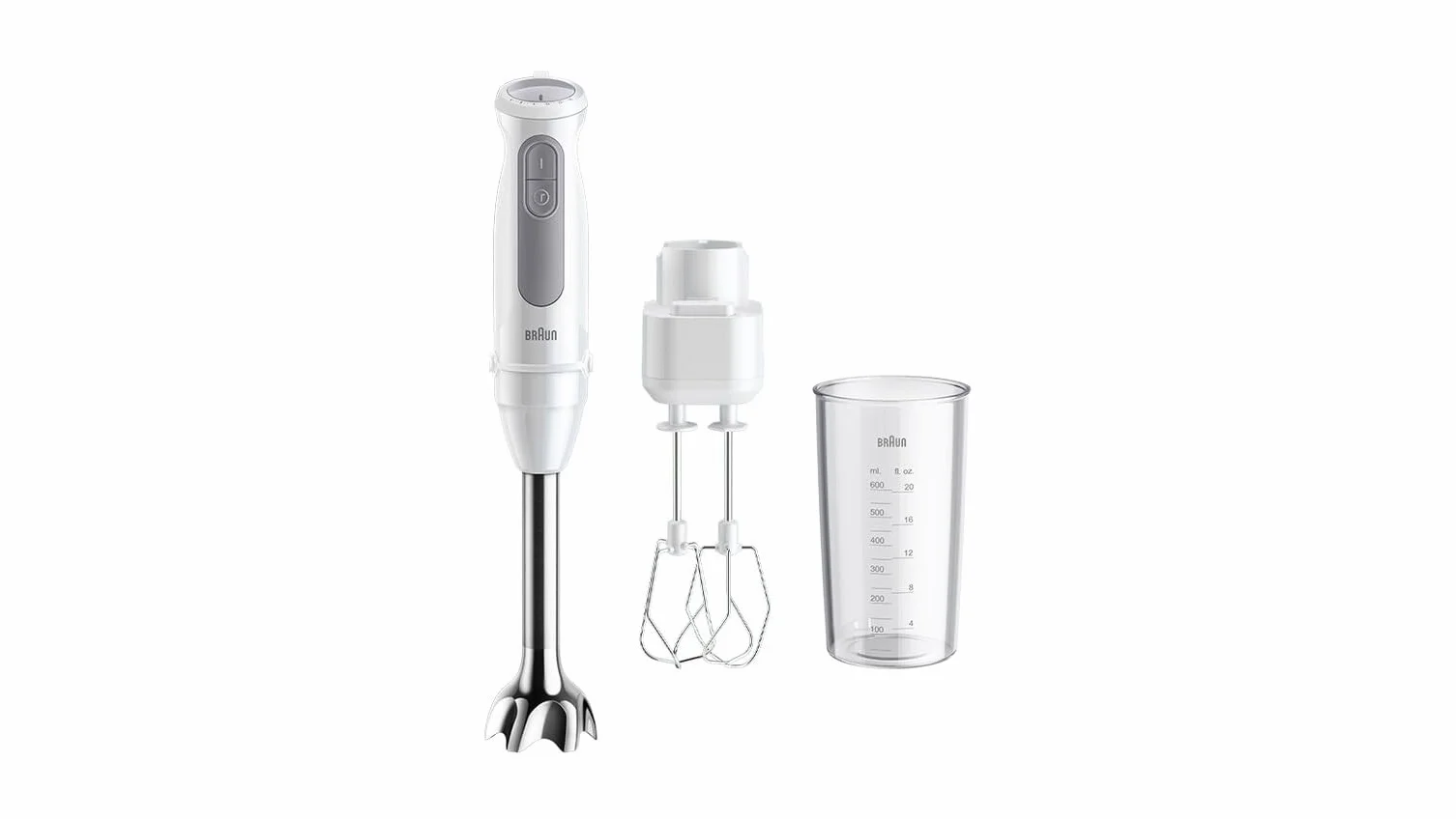 Braun MQ50501M MultiQuick 5 batidora de mano, acero inox, motor potente 750W, 2 velocidades, color negro