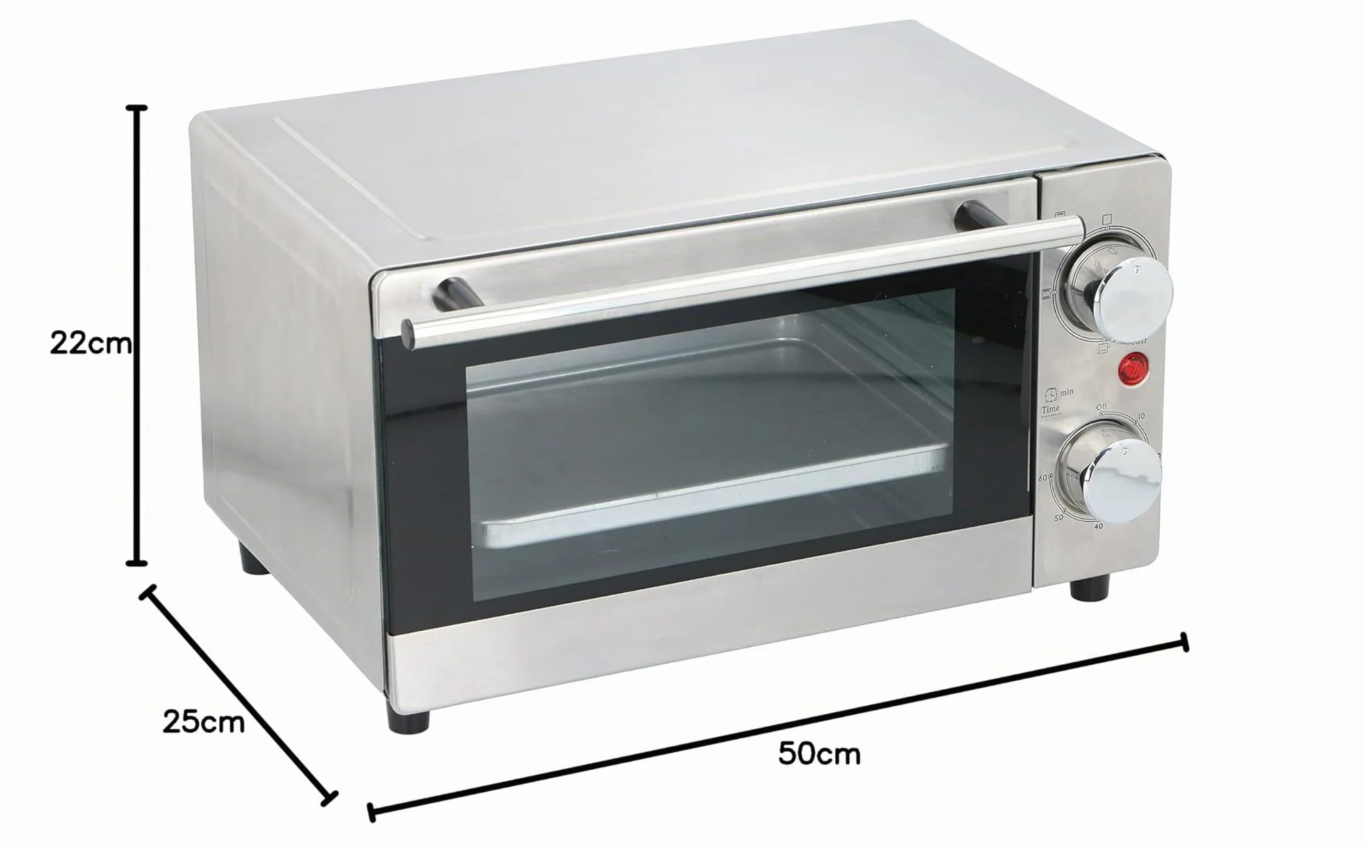 All Ride Horno - Horno de 24 v Camion - Mini Horno para Viajes en Camión o Caravana - 300 Vatios - 9 Litros - Acero Inoxidable