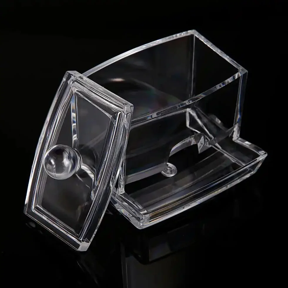 zalati Soporte para bastoncillos de algodón con tapa para baño, organizador de belleza y maquillaje
