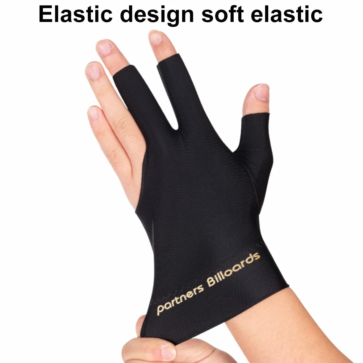 Tokaneit Guantes de Billar Antideslizantes,Guante de Taco de Tres Dedos,Guante de Billar Universal de Tres Dedos,Guantes Elásticos Transpirables,Unisex,por Las Manos Izquierda y Derecha 2 Piezas