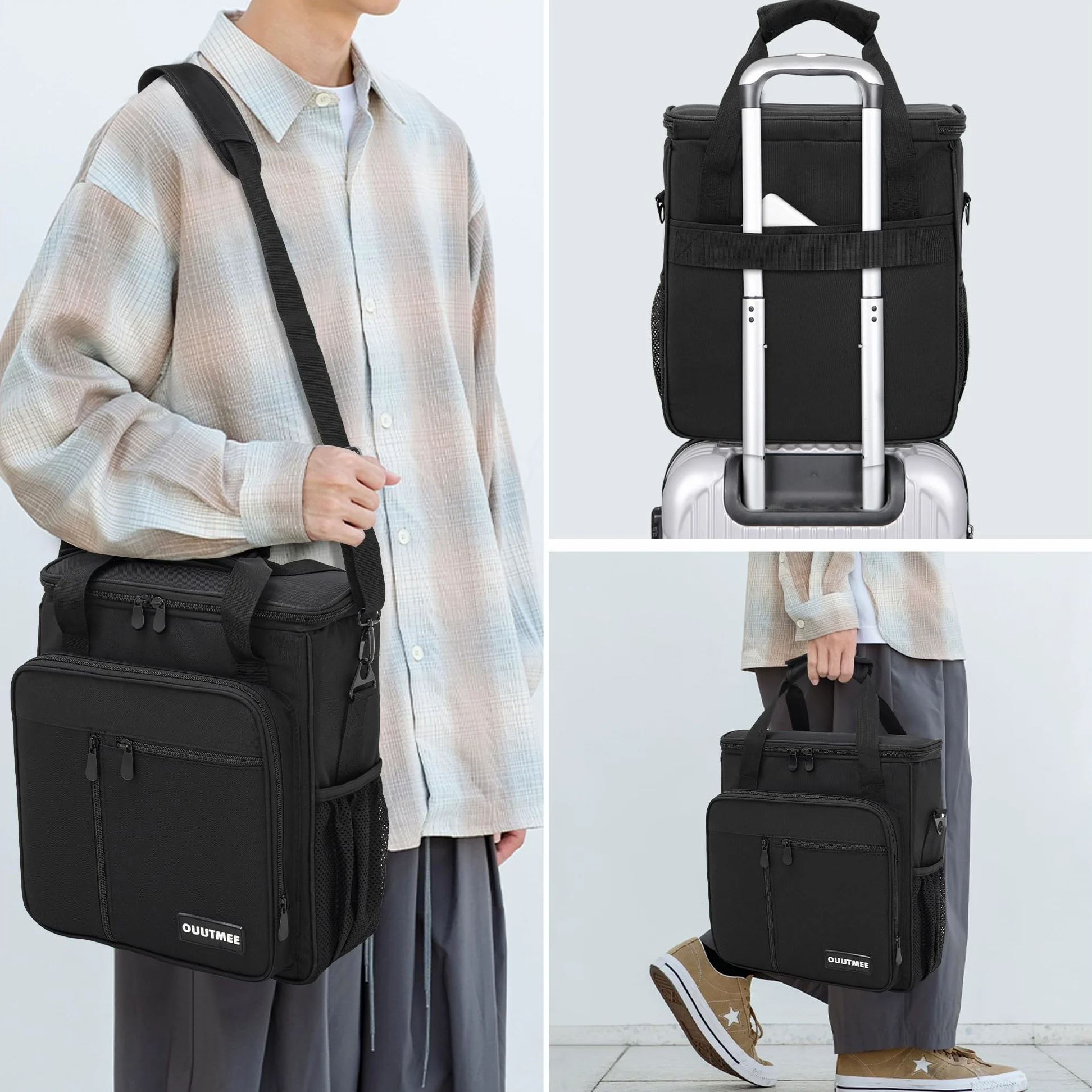 OUUTMEE Bolsa de transporte para cafetera compatible con Keurig K-Mini o K-Mini Plus, bolsa de almacenamiento portátil con bolsillos adicionales, funda de almacenamiento con correa para el hombro