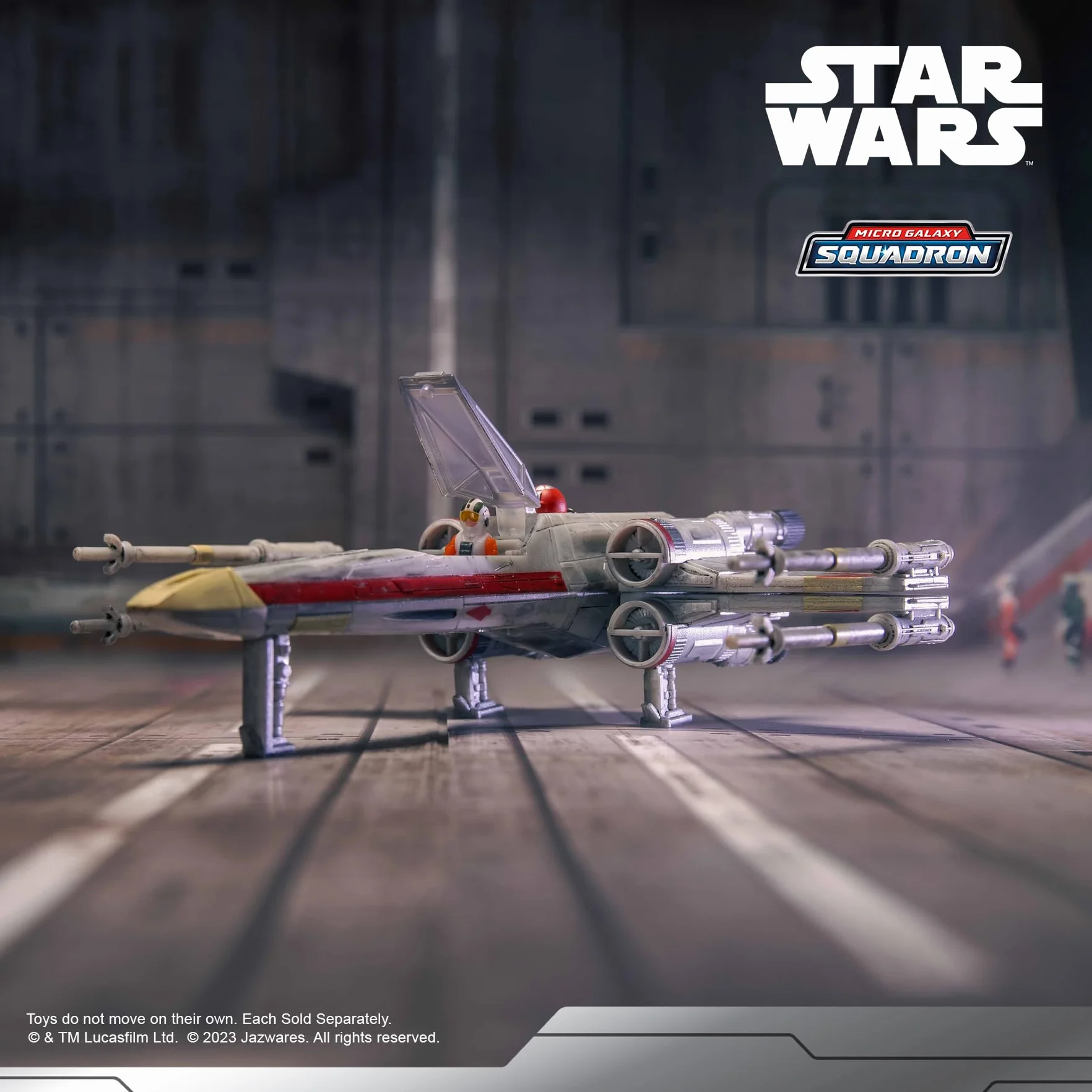 Star Wars Micro Galaxy Squadron SWJ0092 X-Wing, Wedge Antilles & R2-A3, 12,5 cm vehículo con Figuras