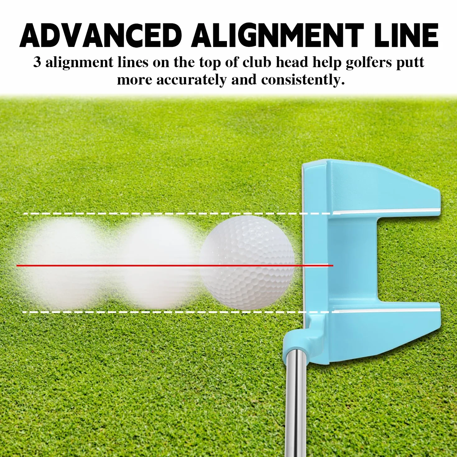 Putter de Golf MAZEL para Hombres Diestros, 34 Pulgadas, Eje de Acero Inoxidable con Cubierta