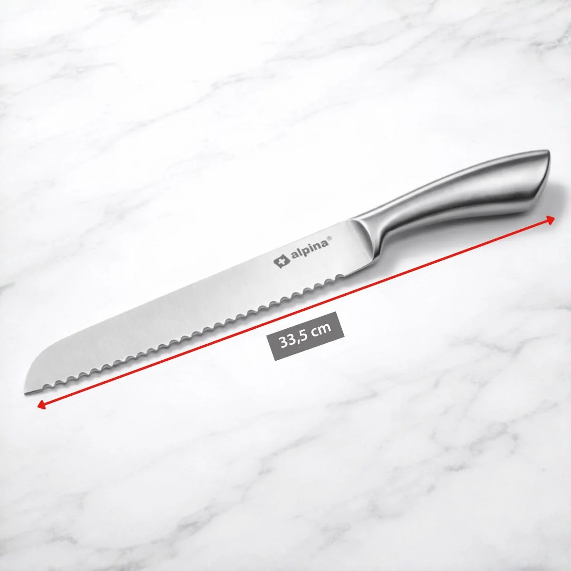 alpina Cuchillo de Pan, Metal, Plata, One Size