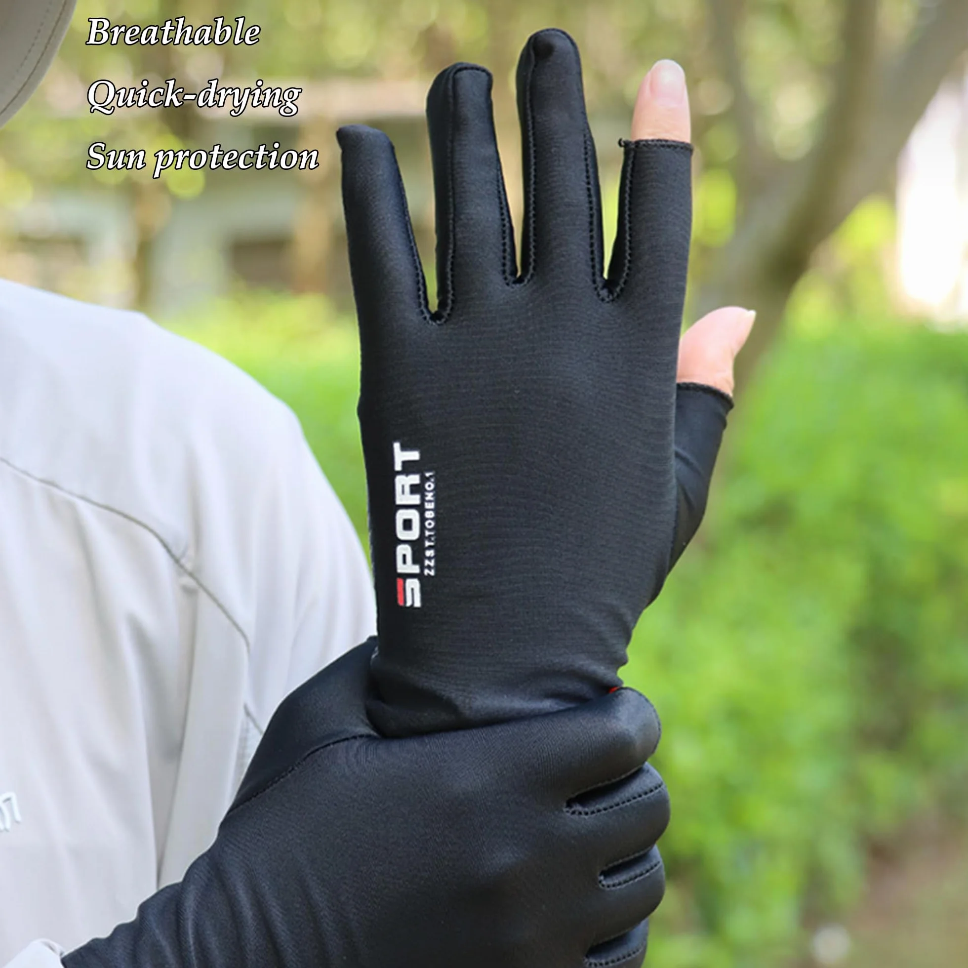 CHENNAN Guantes Antideslizantes de Protección Solar para Exteriores Transpirables para Pesca en Hielo para Hombre y Mujer