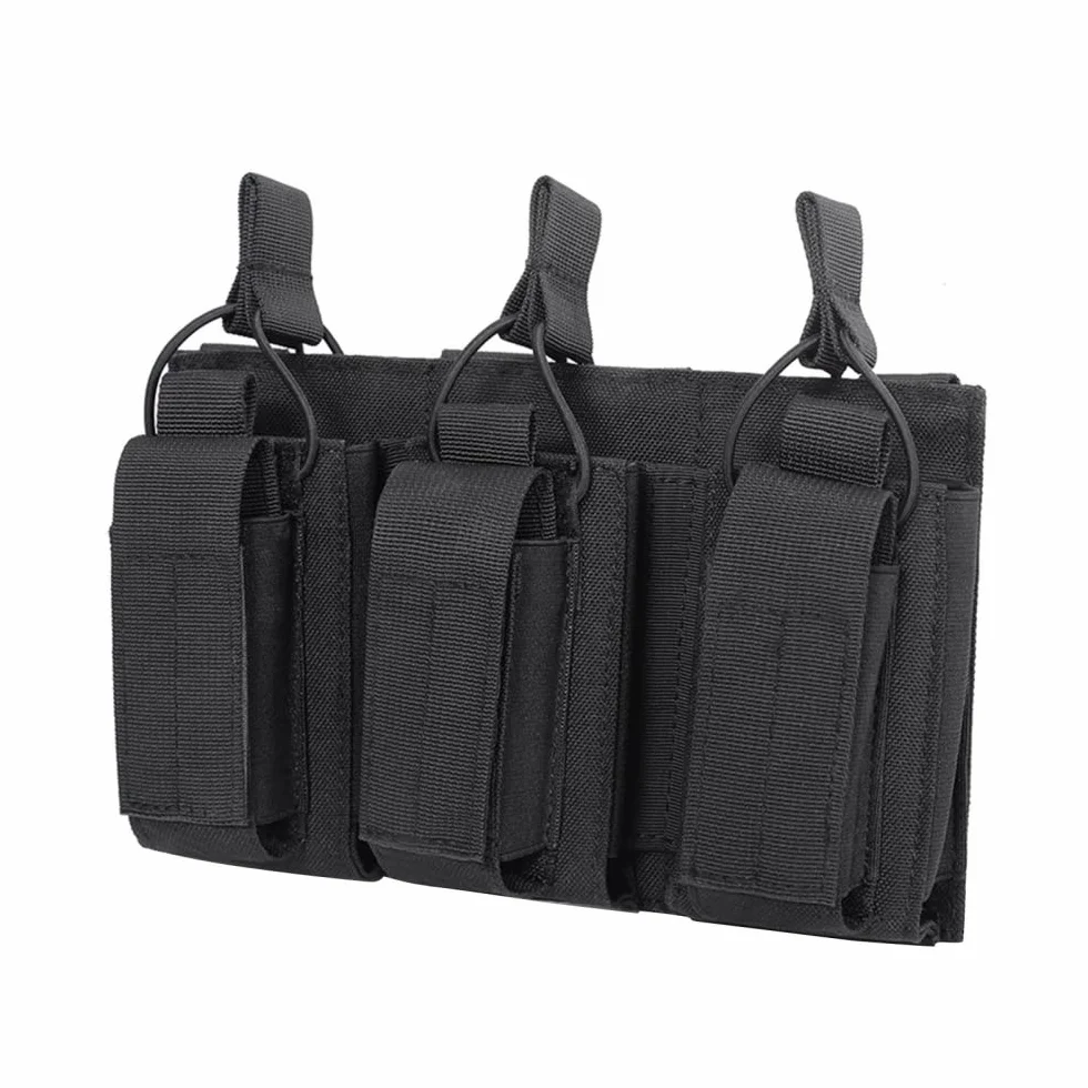Bolsa para Cargador Molle, Bolsa Triple con Apertura Superior, Bolsa Táctica para Cargador de Pistola 5,56 mm