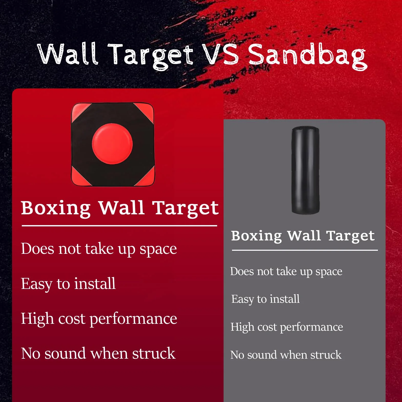 Saco de Boxeo de PU, Montado en Pared, Entrenamiento Sanda Taekwondo, 20x20x10 cm