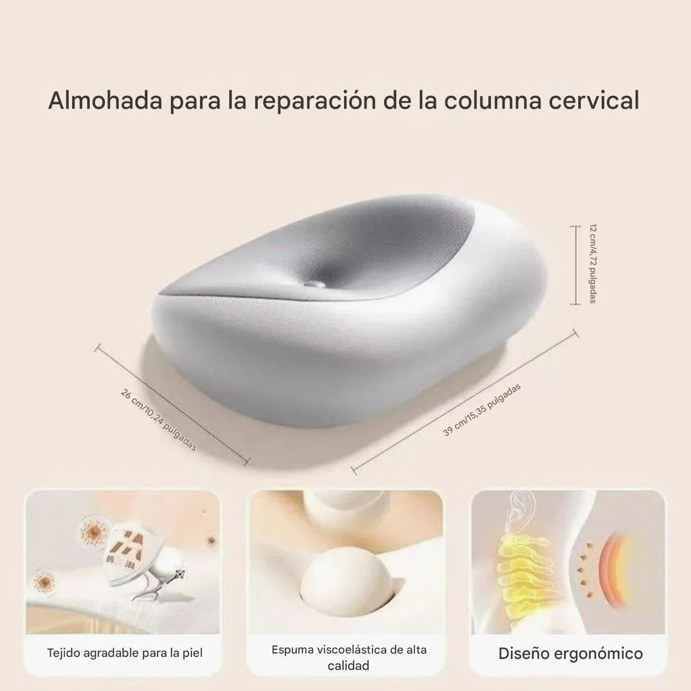 Almohada Cervical De Cuello Cojín Ortopédico Accesorios de Cama para | Almohada de espuma viscoelástica con contorno anatómico cervical Cojín Cama Unisex Abajo Hogar Viaj