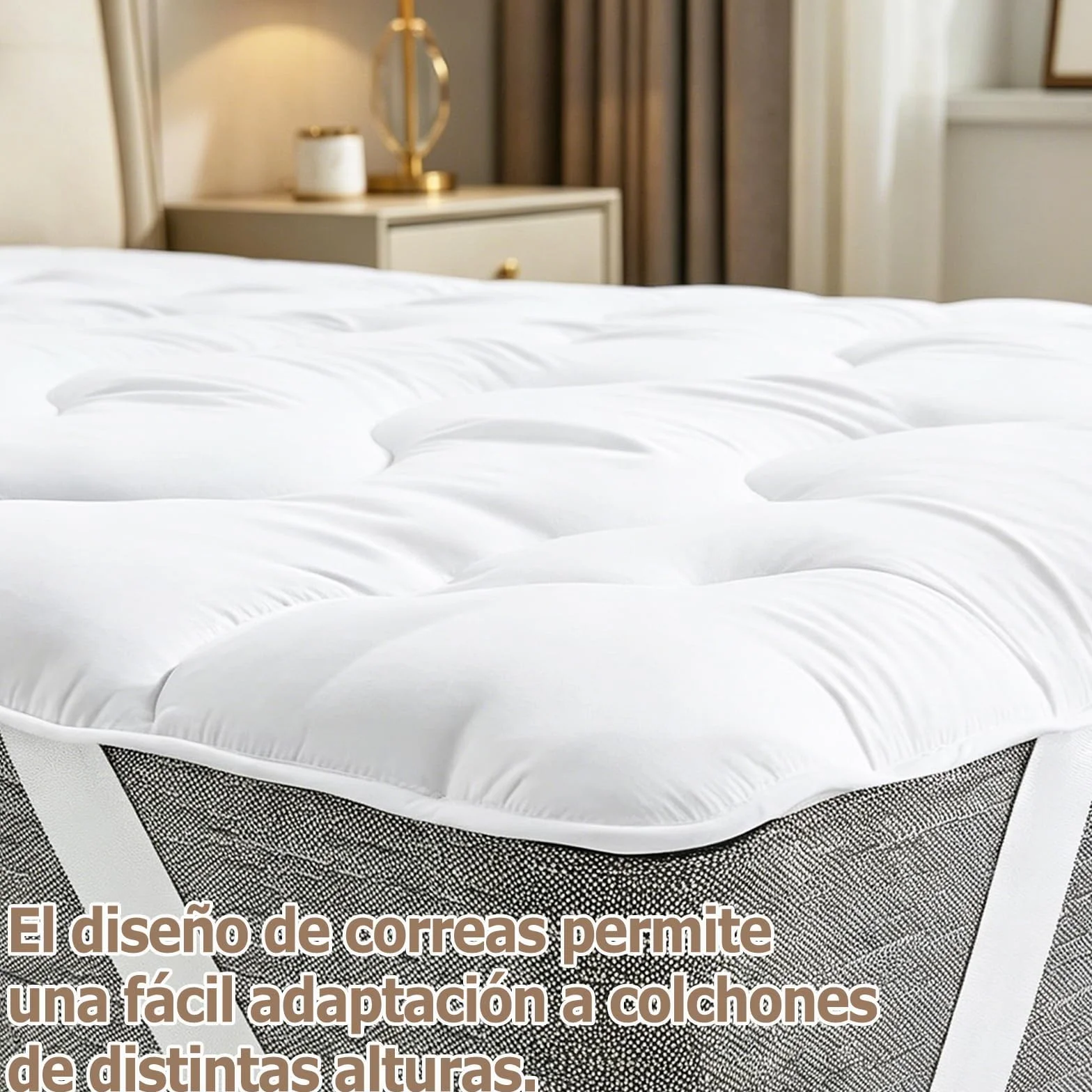 Mattress Topper 150x200 cm – Sobrecolchón de Microfibra Suave, Mejora el Confort y Alarga la Vida del Colchón, para Camas, Sofás Cama, Colchones Hinchables y Protección de Colchón, Altura 3 cm