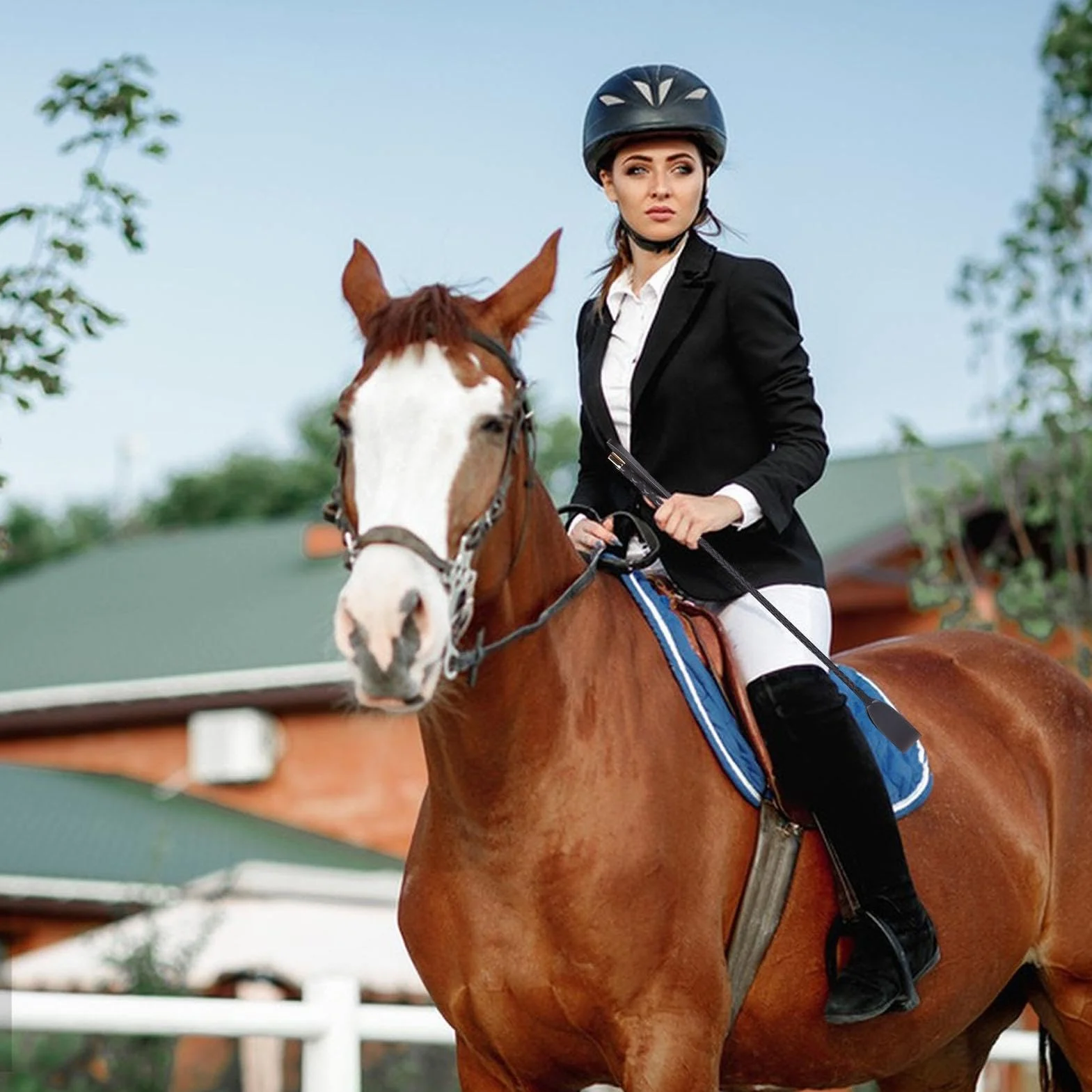 Látigo de entrenamiento para montar a caballo, agarre antideslizante, látigo estable portátil
