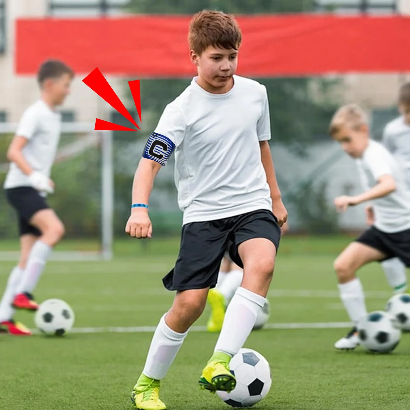 Brazalete Capitán Elástico Ajustable Multicolor para Fútbol Rugby Niños Jóvenes Adultos 6 Piezas