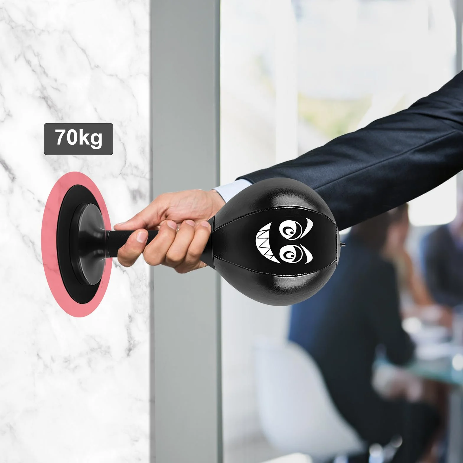 Saco de boxeo escritorio con ventosa y bomba – Pelota de boxeo inflable antiestrés para oficina