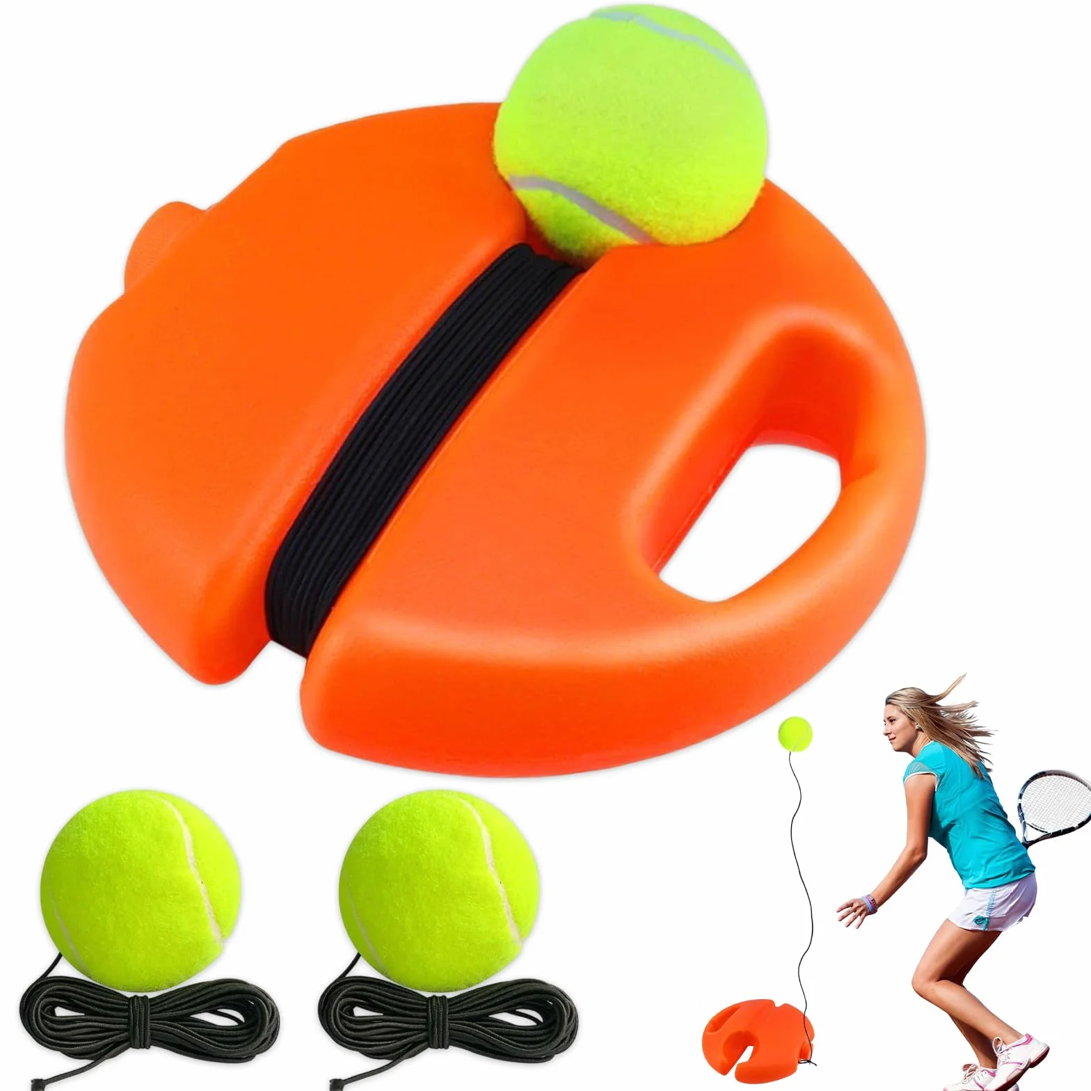 Juego de Entrenamiento de Tenis portátil con 3 Pelotas de Rebote, Equipo de Tenis para niños y Principiantes