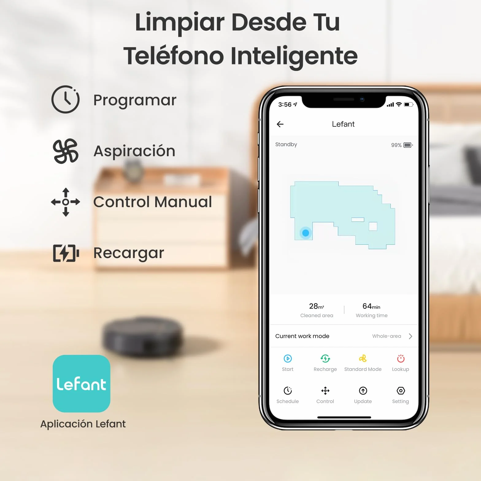 Lefant Robot Aspirador, Succión de 2200 Pa,120 Min Autonomía, Aspirador Robot Sin Enredos, Delgado, Wi-Fi/App/Alexa, Ideal para Pelo de Mascotas, Alfombras de Pelo Bajo (M210 Pro Gris)