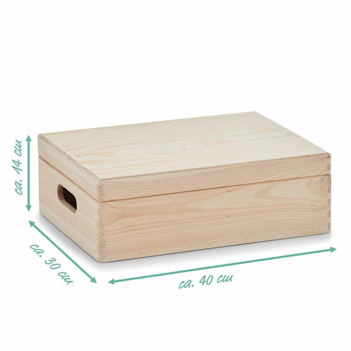 Zeller 13151 Caja Multiusos con Tapa, Madera, Marrón, 40x30x14 cm