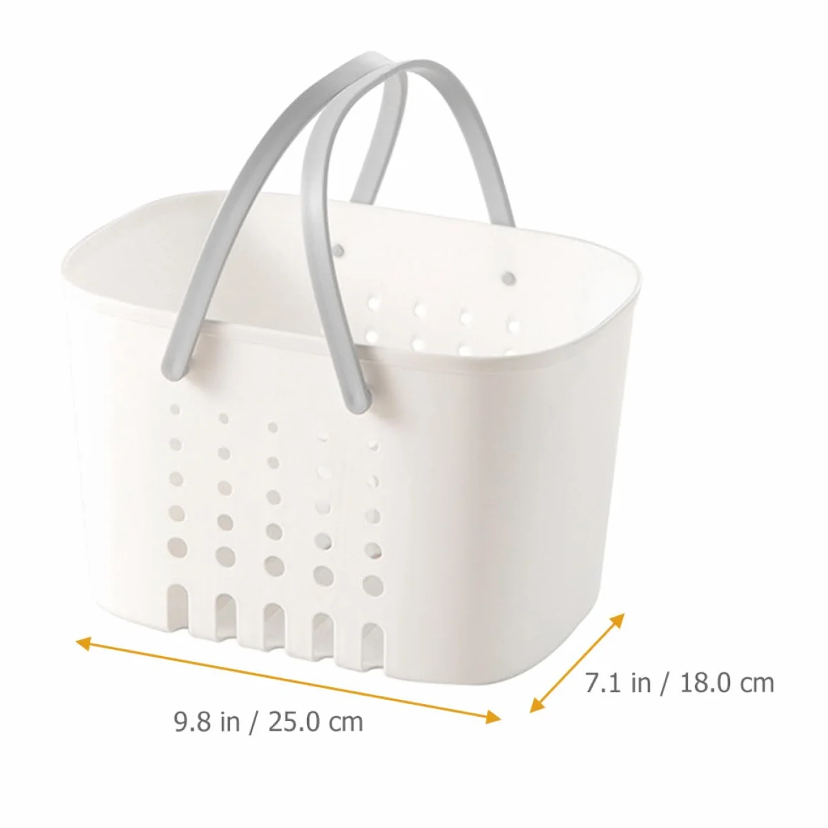 Genérico Cesta de Baño Portátil Asa y Drenaje Natural de Plástico para Almacenar Gel, Champú y Productos de Limpieza en Ducha