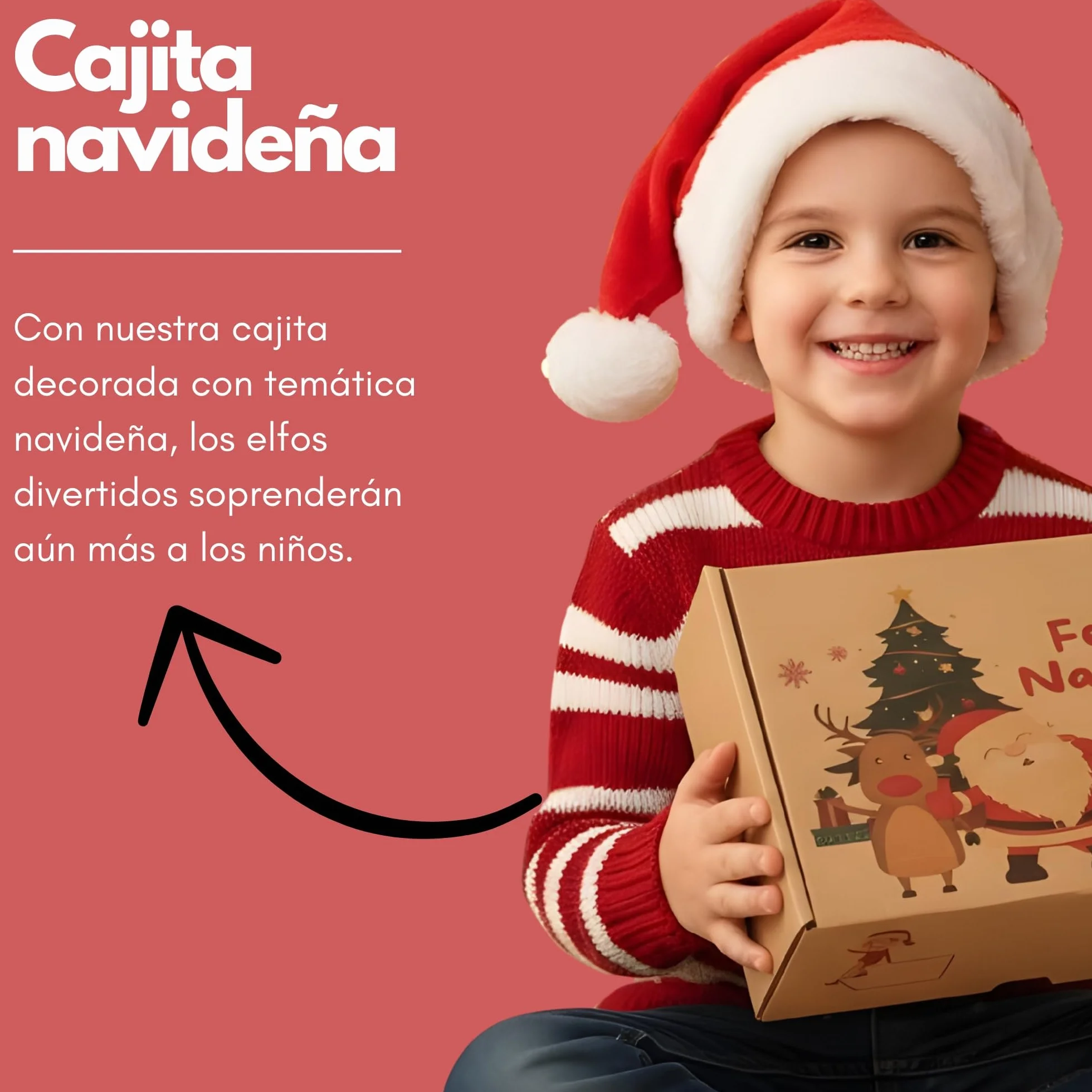 Peluchilandia Elfos Traviesos Navidad con Certificado de Adopción en Caja Regalo Personalizable Ideales para Niños | Duende Navidad Travieso para Jugar y Decorar (Pack 1 Elfo)