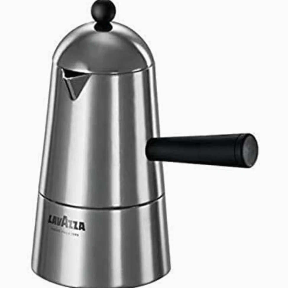 Lavazza ILSA Carmencita Espresso Maker, mango de aluminio, color negro, 6 tazas