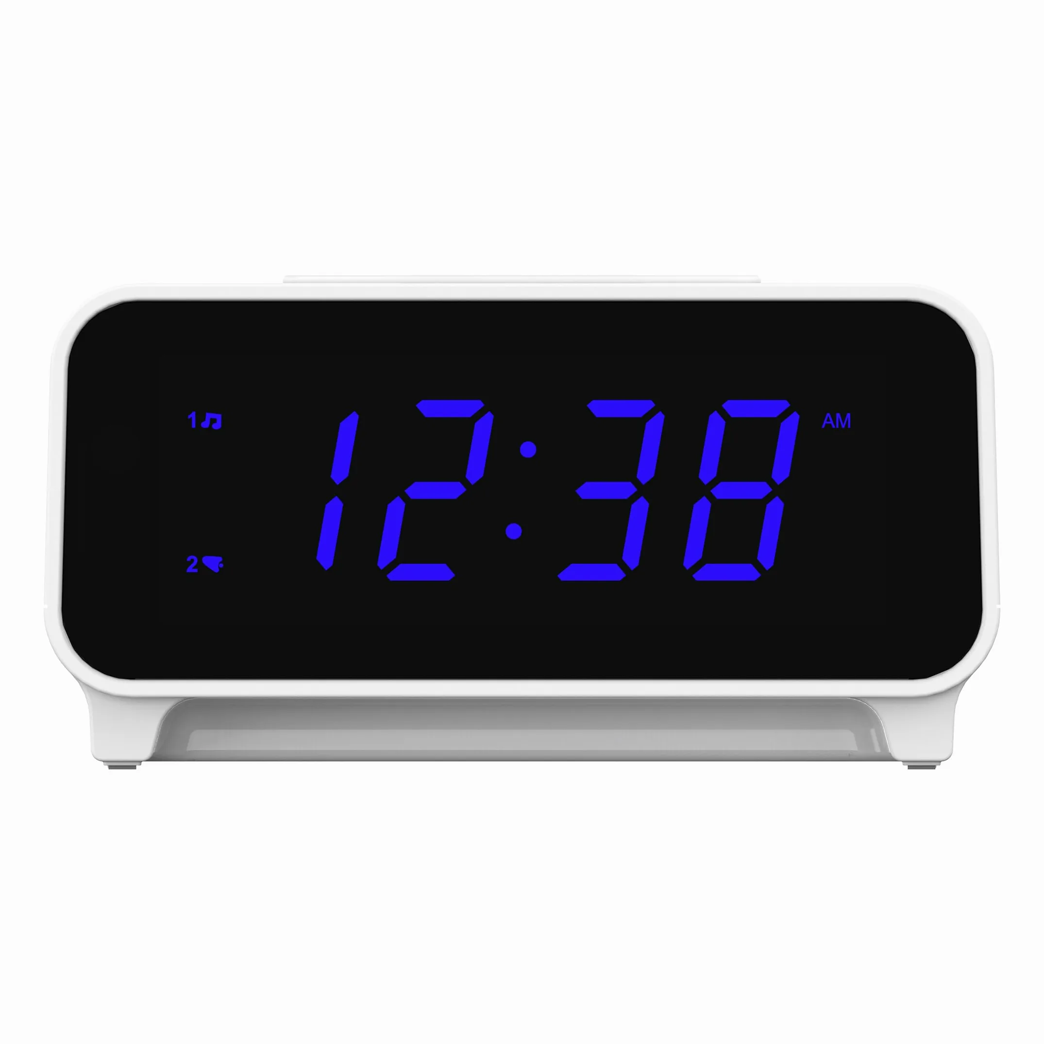 Emerson CKS1500 SmartSet - Radio Despertador Dual con Am/FM, Pantalla LED Azul de 0.9 Pulgadas, regulador de 4 Niveles, luz de Acento Azul, Temporizador de Apagado y Ajuste automático de la Hora