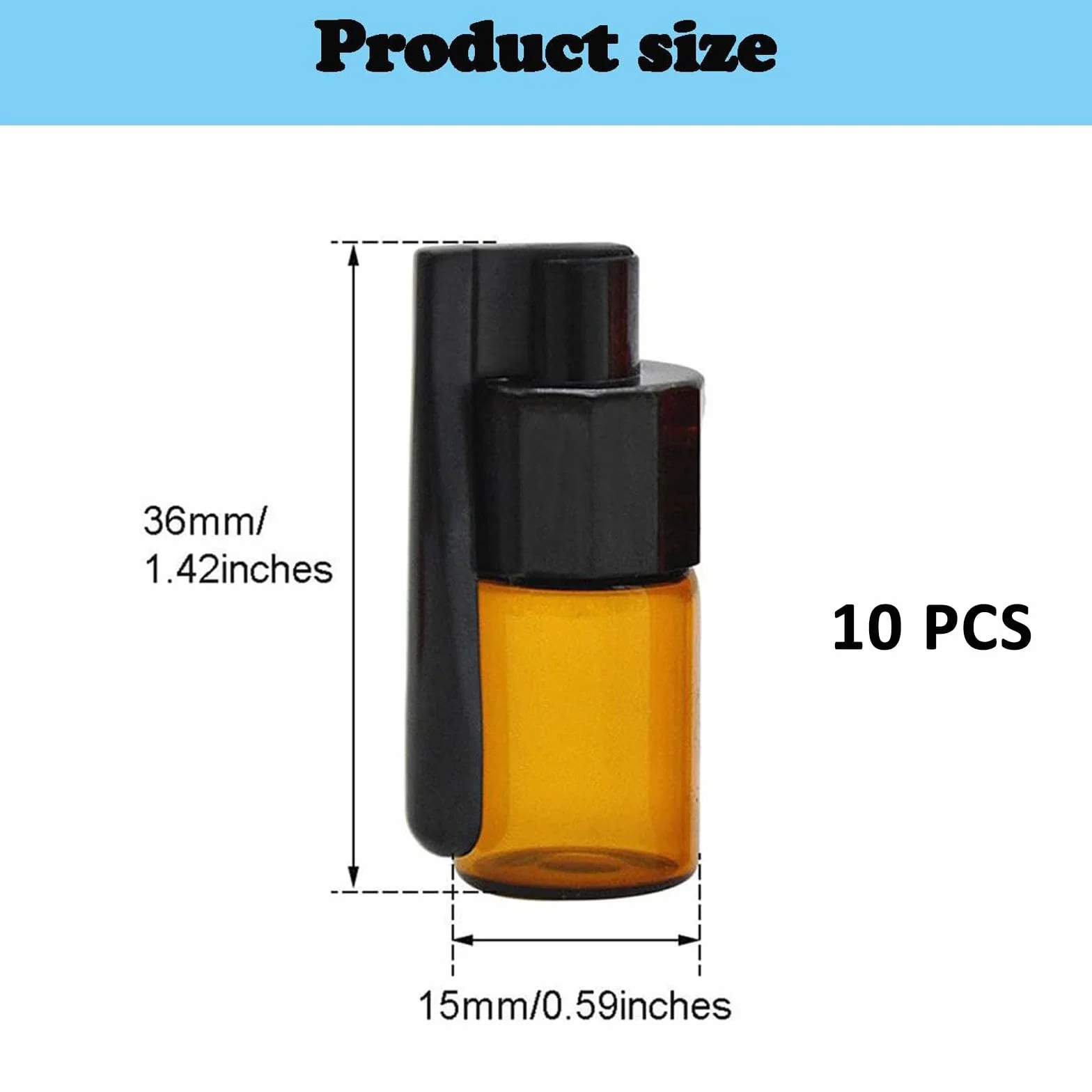 10 Piezas Polvo de Especias Botella con 1 Mini Embudo, Bote de Cristal Pequeño con Cucharilla, Herramienta de Polvo de Especias, Adecuada para Acampar Viajar Barbacoa